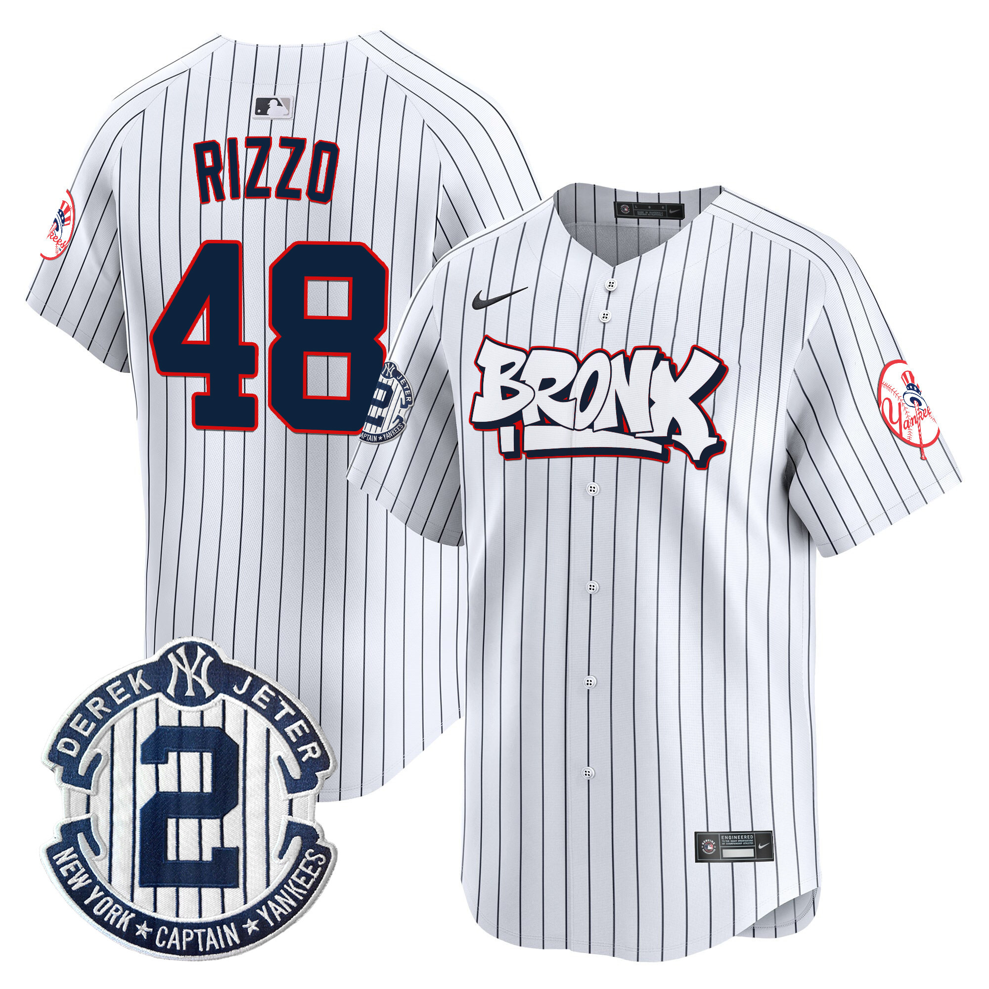 Men's Anthony Rizzo New York Yankees The Bronx Graffiti Vapor Premier Limited Pinstripe Jersey V4 - All Stitched