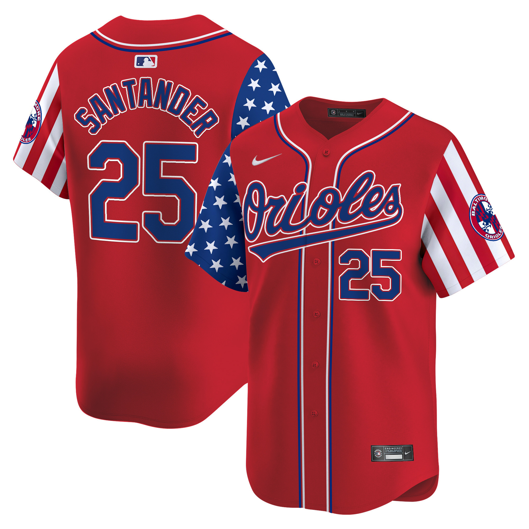 Men's Anthony Santander Baltimore Orioles 2024 Independence Day Vapor Premier Limited Red Jersey - All Stitched