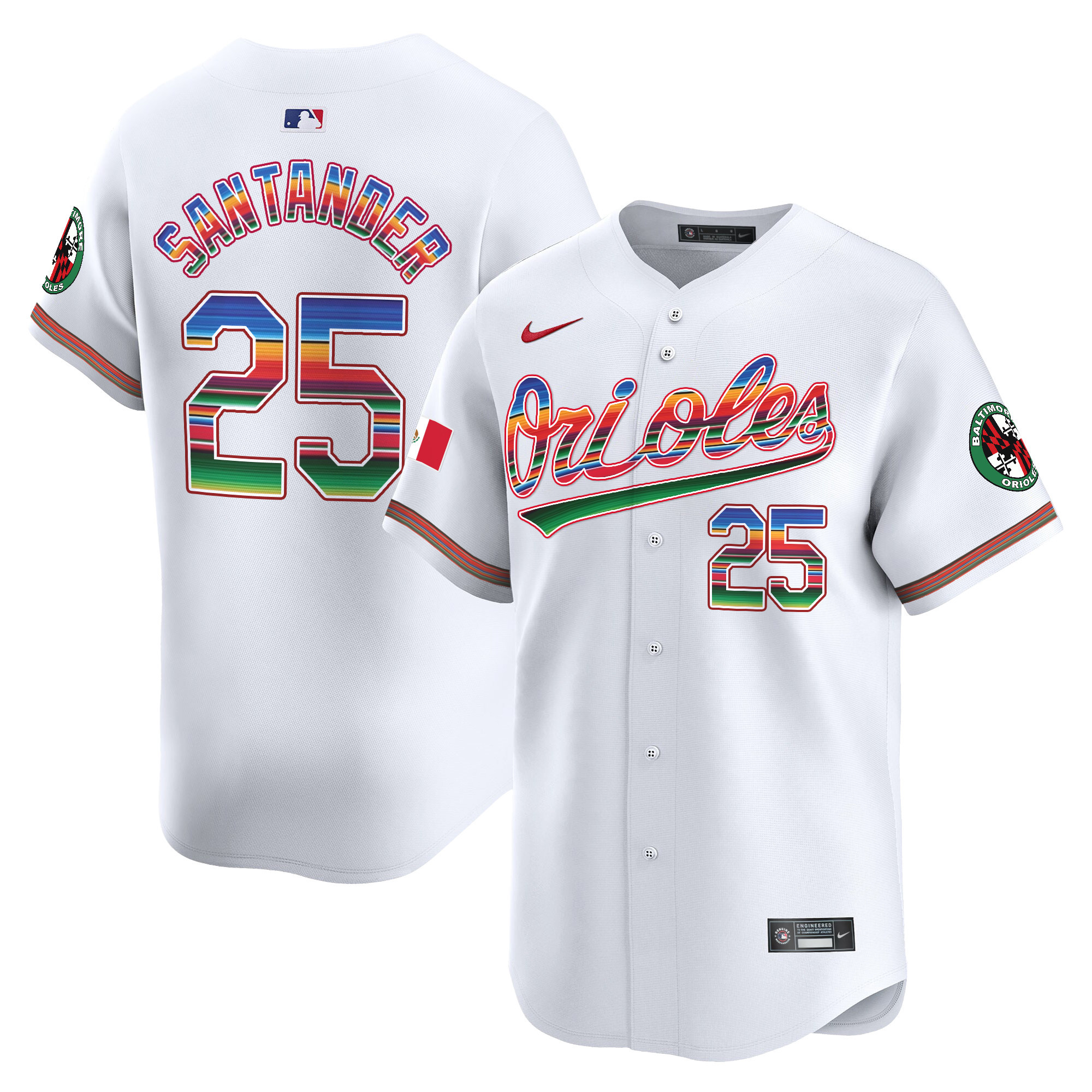 Men's Anthony Santander Baltimore Orioles Mexico Vapor Premier Limited White Jersey - All Stitched