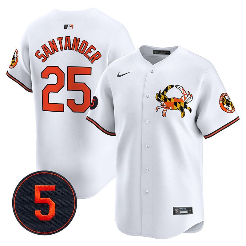 Men's Anthony Santander Baltimore Orioles Robinson Patch Vapor Premier Limited White Jersey V3 - All Stitched