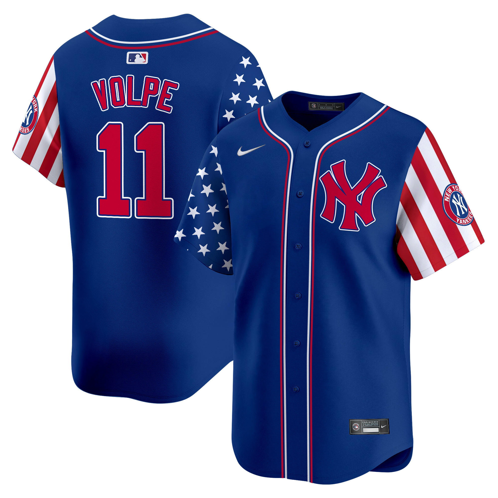 Men's Anthony Volpe New York Yankees 2024 Independence Day Vapor Premier Limited Royal Jersey - All Stitched