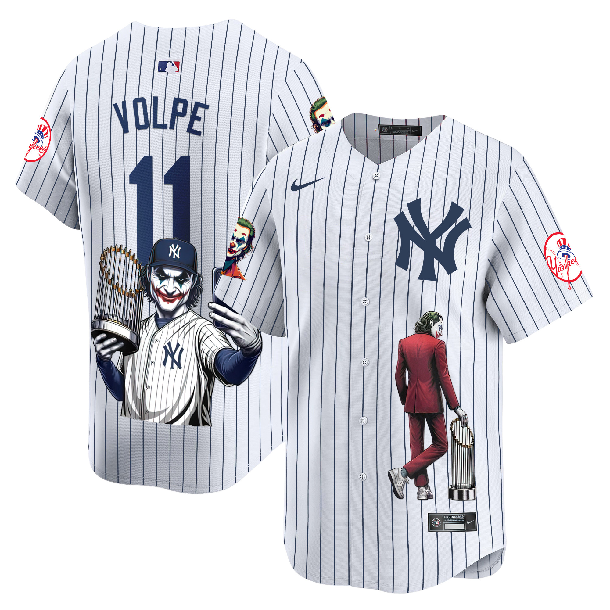 Men's Anthony Volpe New York Yankees Joker Vapor Premier Limited White Jersey - Printed