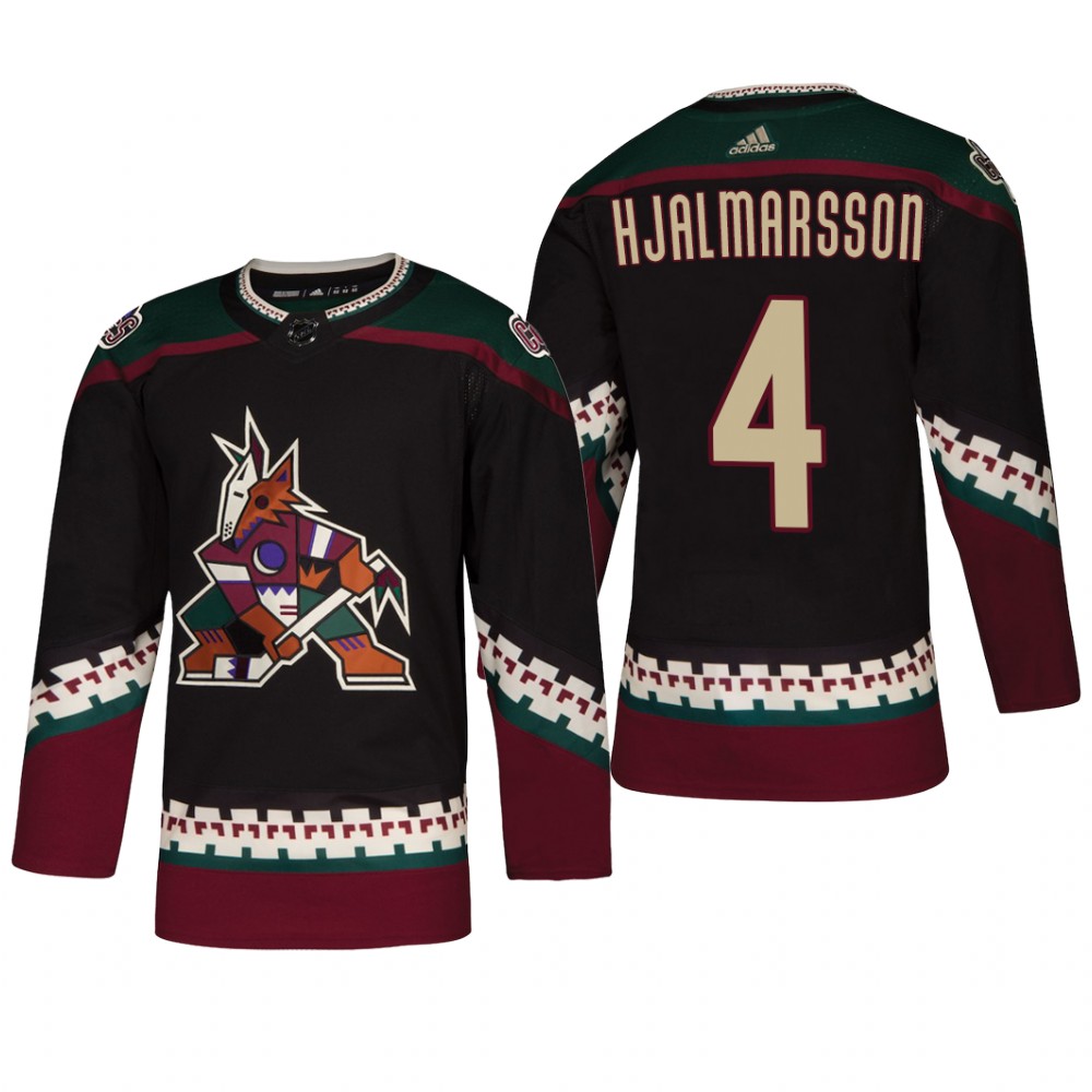 Men's Arizona Coyotes Niklas Hjalmarsson #4 Alternate Reasonable Throwback Jersey - Black