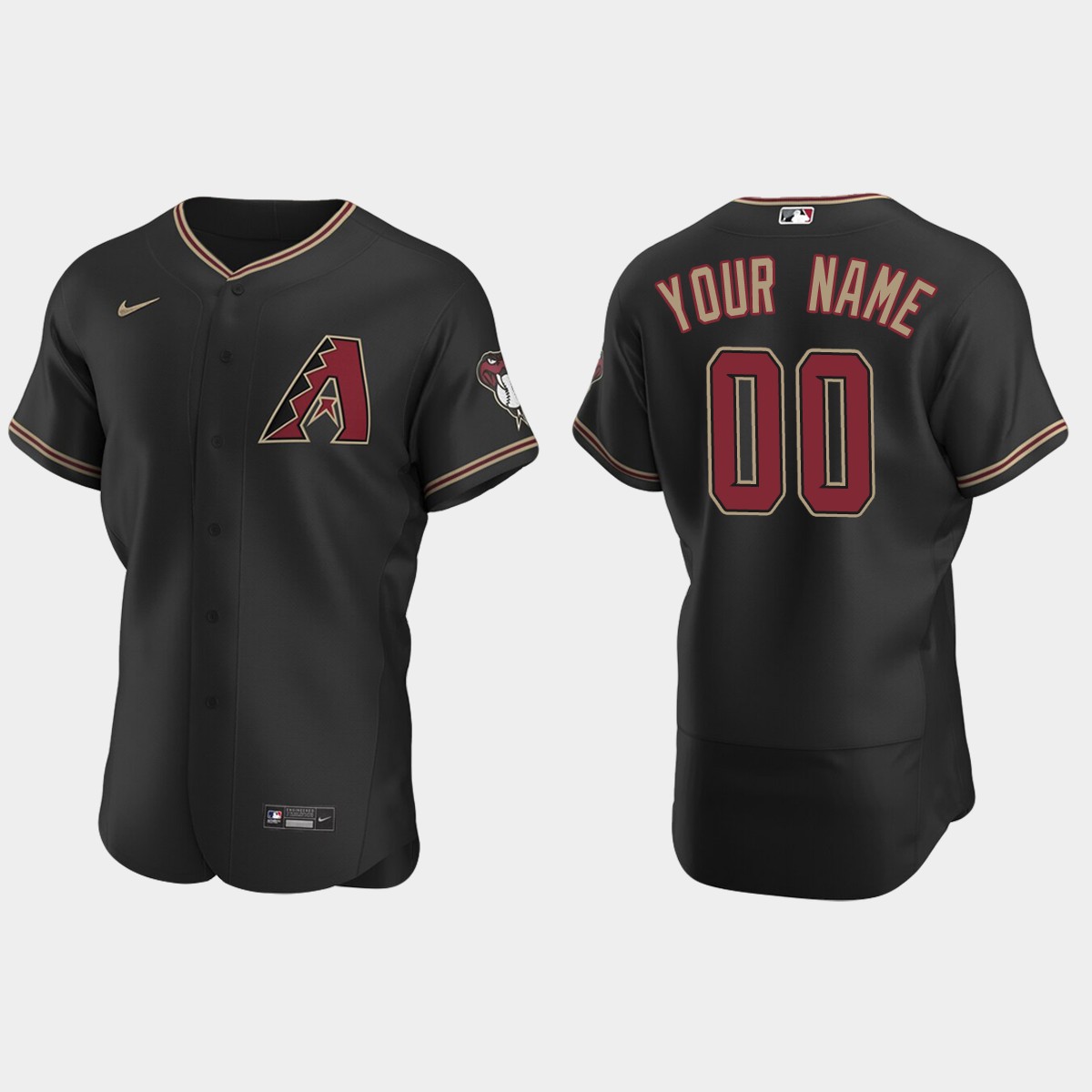 Men's Arizona Diamondbacks Black 2020 Alternate Custom Jersey