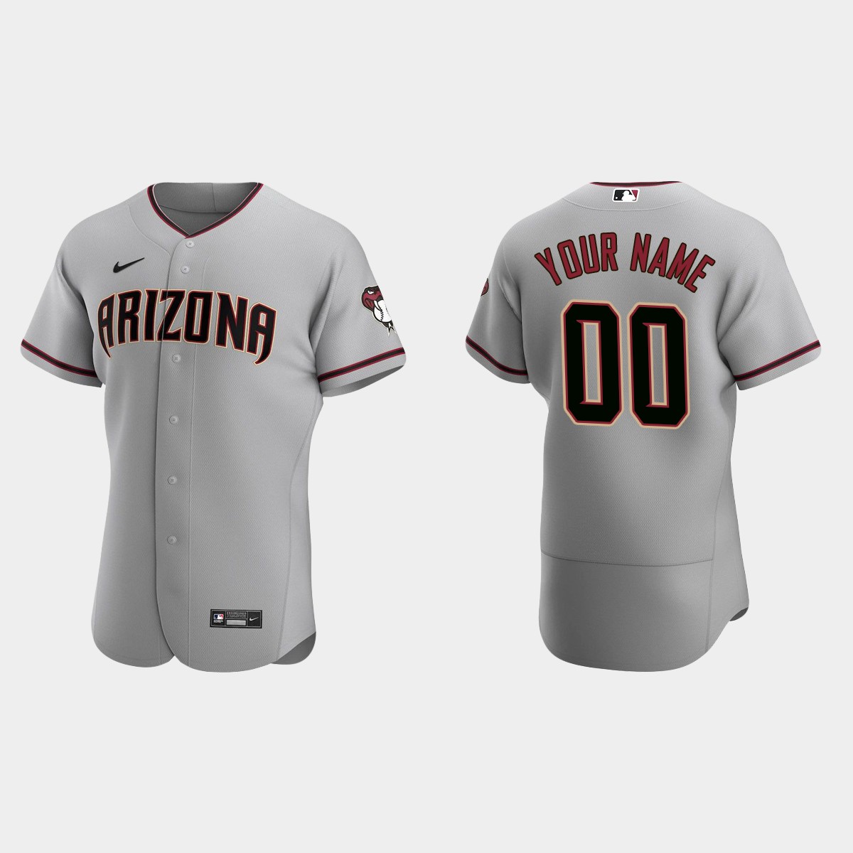Men's Arizona Diamondbacks Gray 2020 Road Custom Jersey
