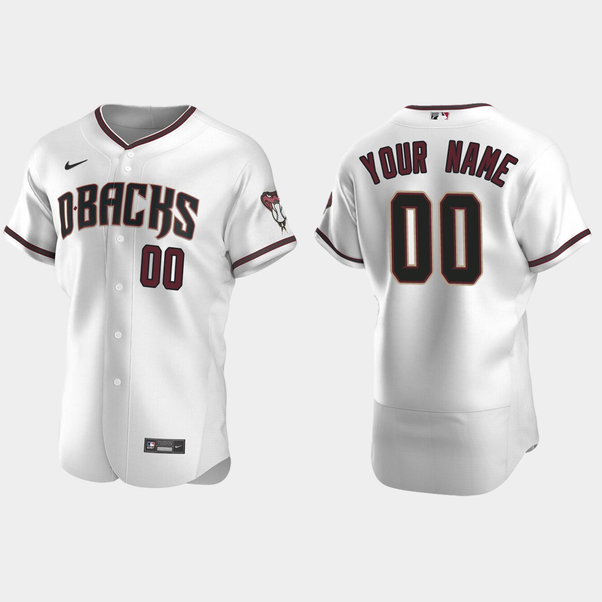 Men's Arizona Diamondbacks White Crimson 2020 Home Custom Jersey
