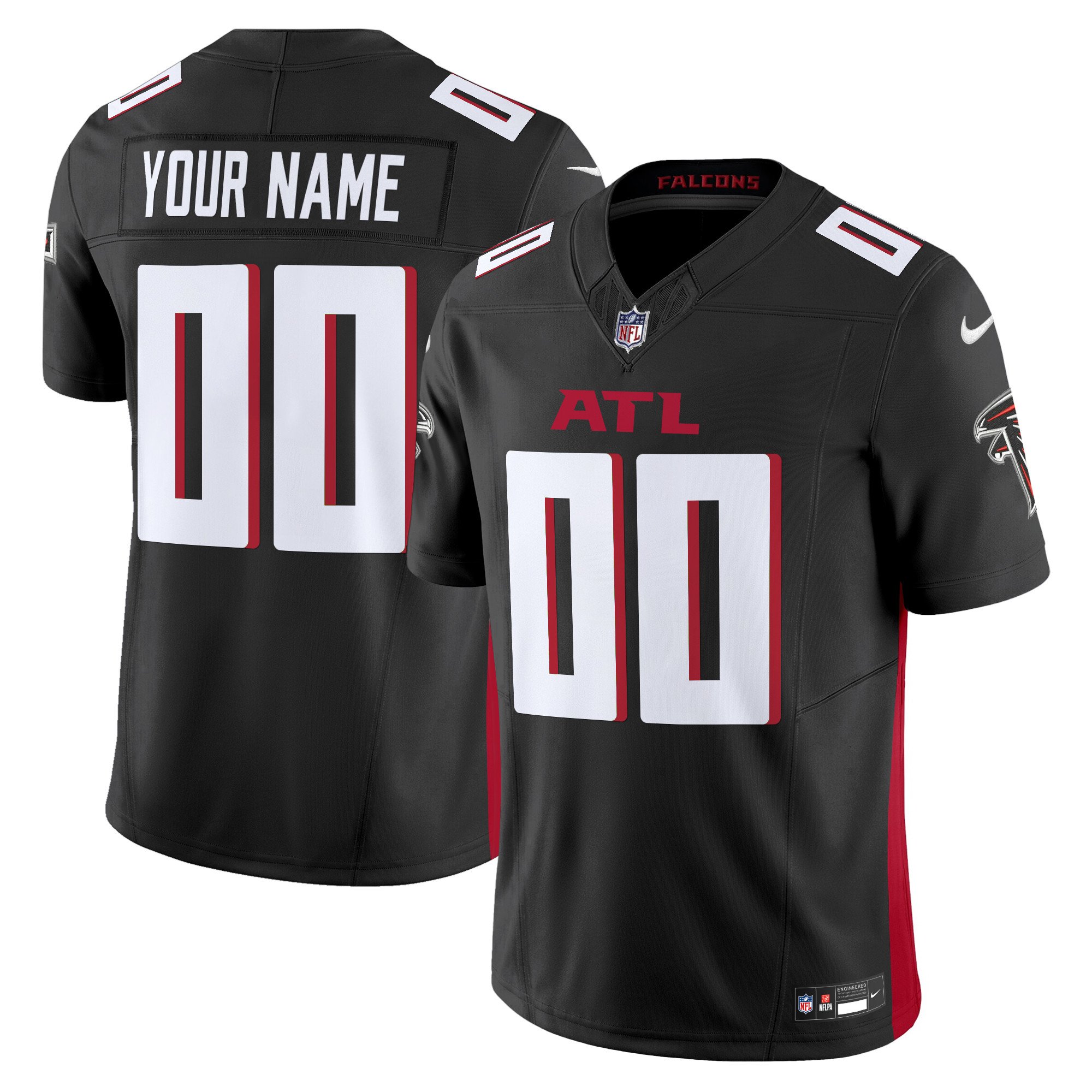 Men's Atlanta Falcons 2024 Vapor Limited Custom Black Jersey - All Stitched