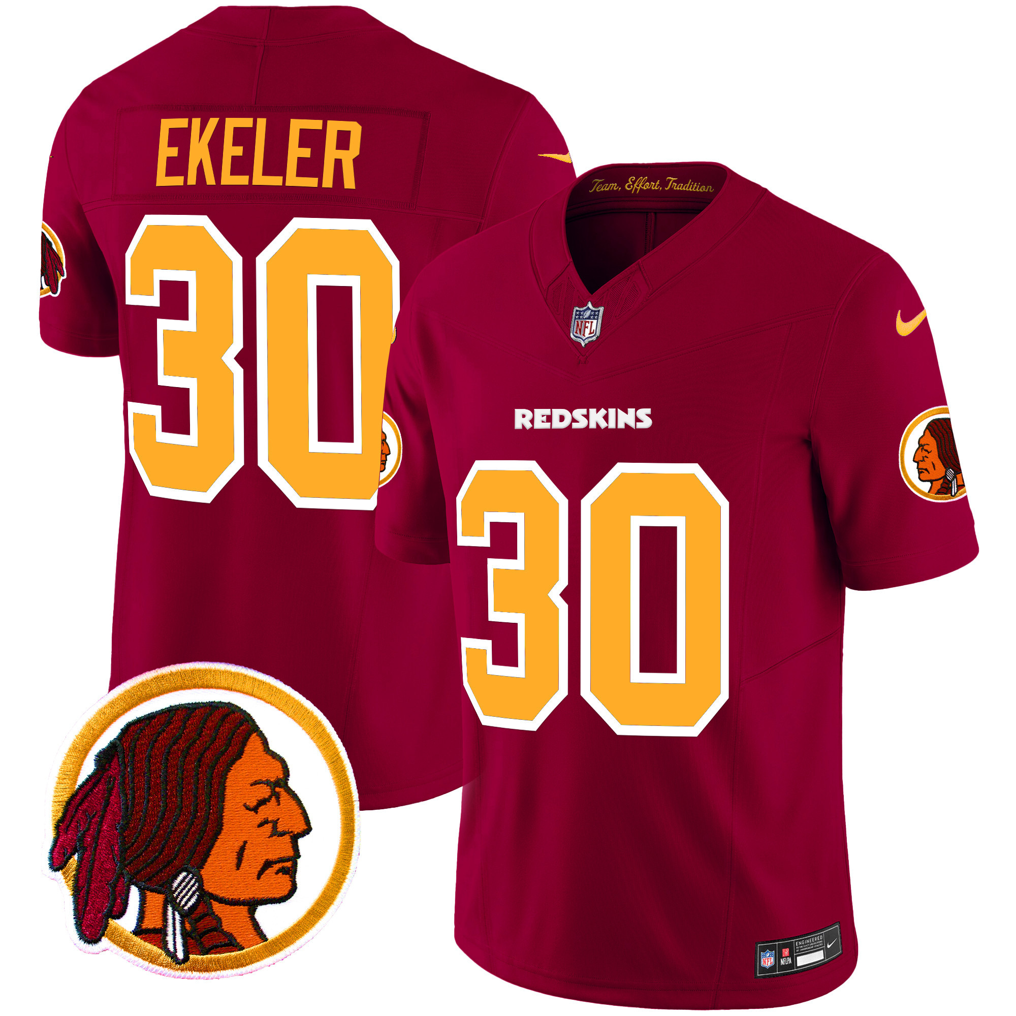 Men's Austin Ekeler Washington Commanders Throwback Vapor Limited Burgundy Jersey - All Stitched