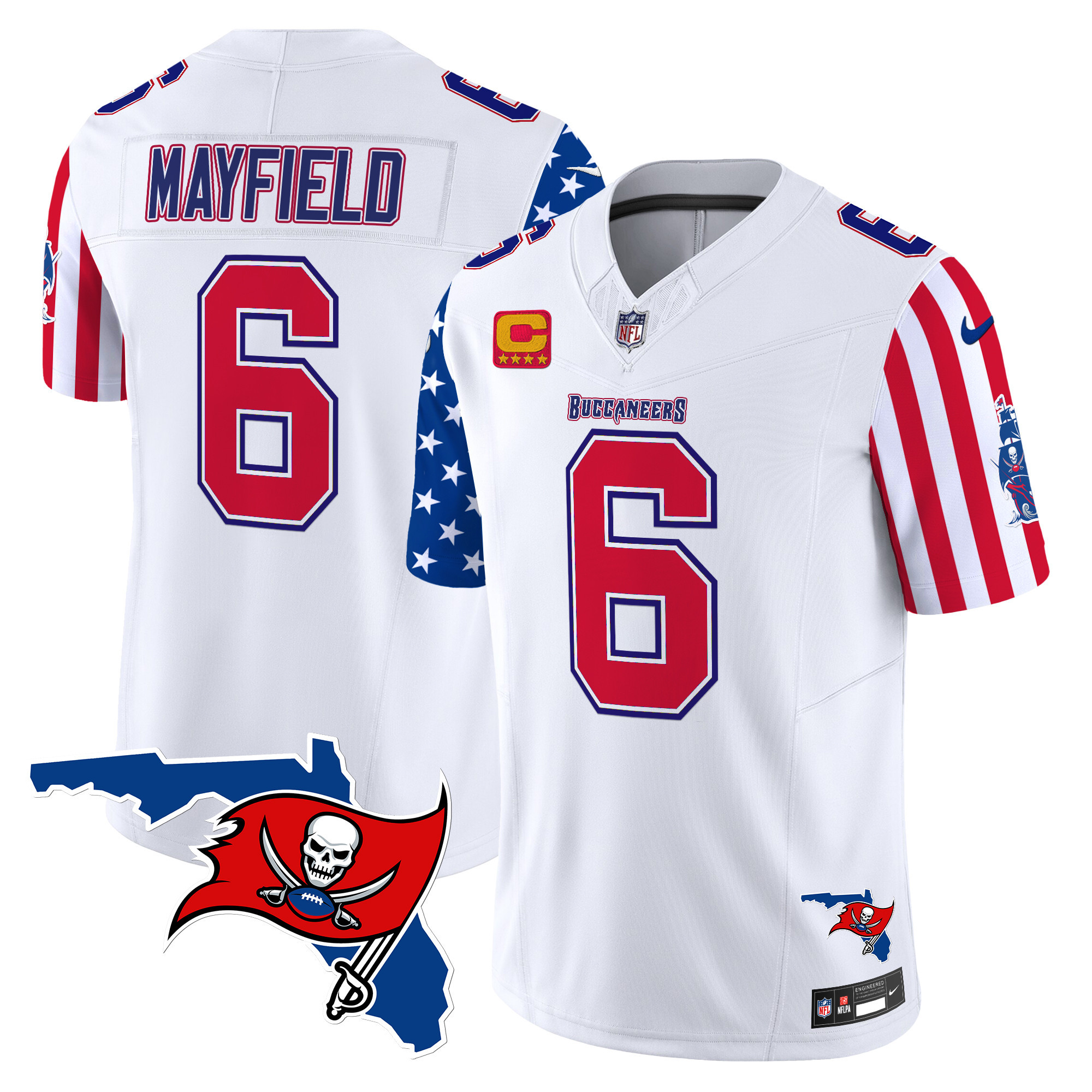 Men's Baker Mayfield Tampa Bay Buccaneers American Style Vapor Limited White Jersey - All Stitched