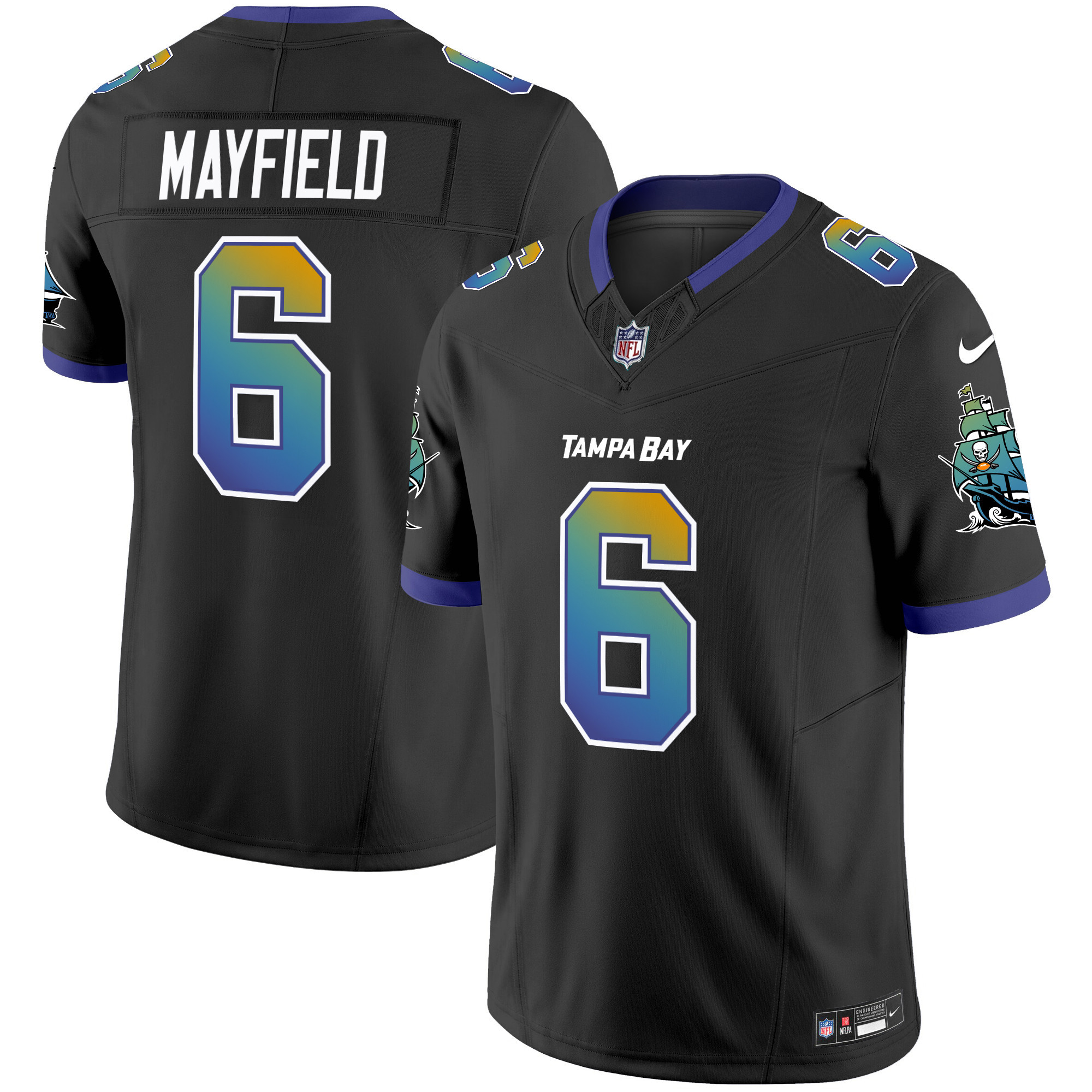 Men's Baker Mayfield Tampa Bay Buccaneers "Tampa City" Vapor Limited Black Jersey - All Stitched