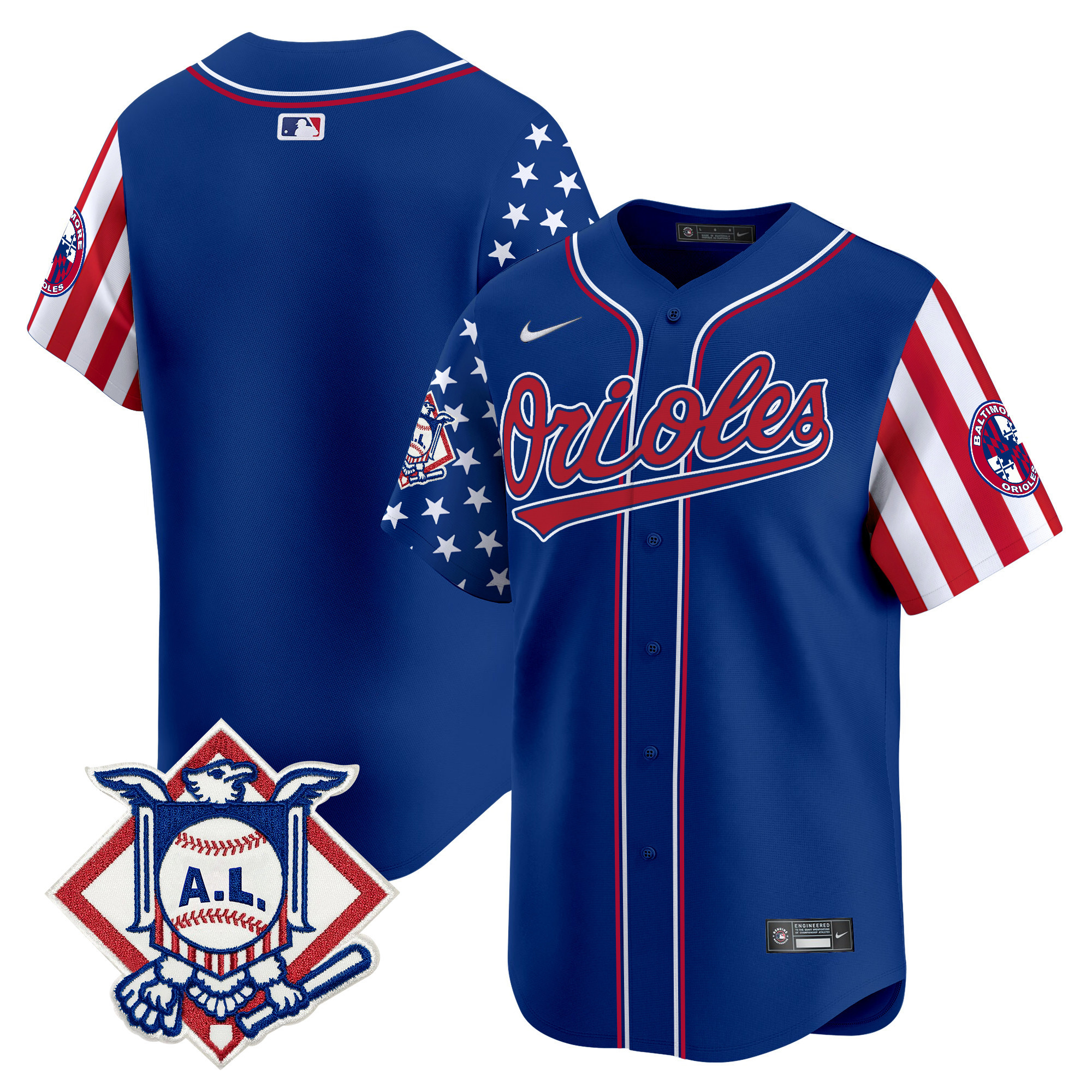 Men's Baltimore Orioles 2024 Fourth of July Vapor Premier Limited Royal Jersey - All Stitched