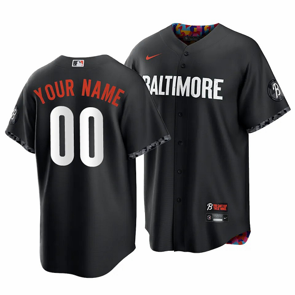 Men’s Baltimore Orioles Custom 2023 City Connect Black Cool Base Jersey