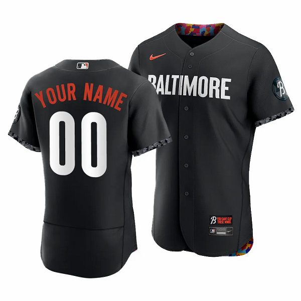 Men’s Baltimore Orioles Custom 2023 City Connect Black Flex Base Jersey