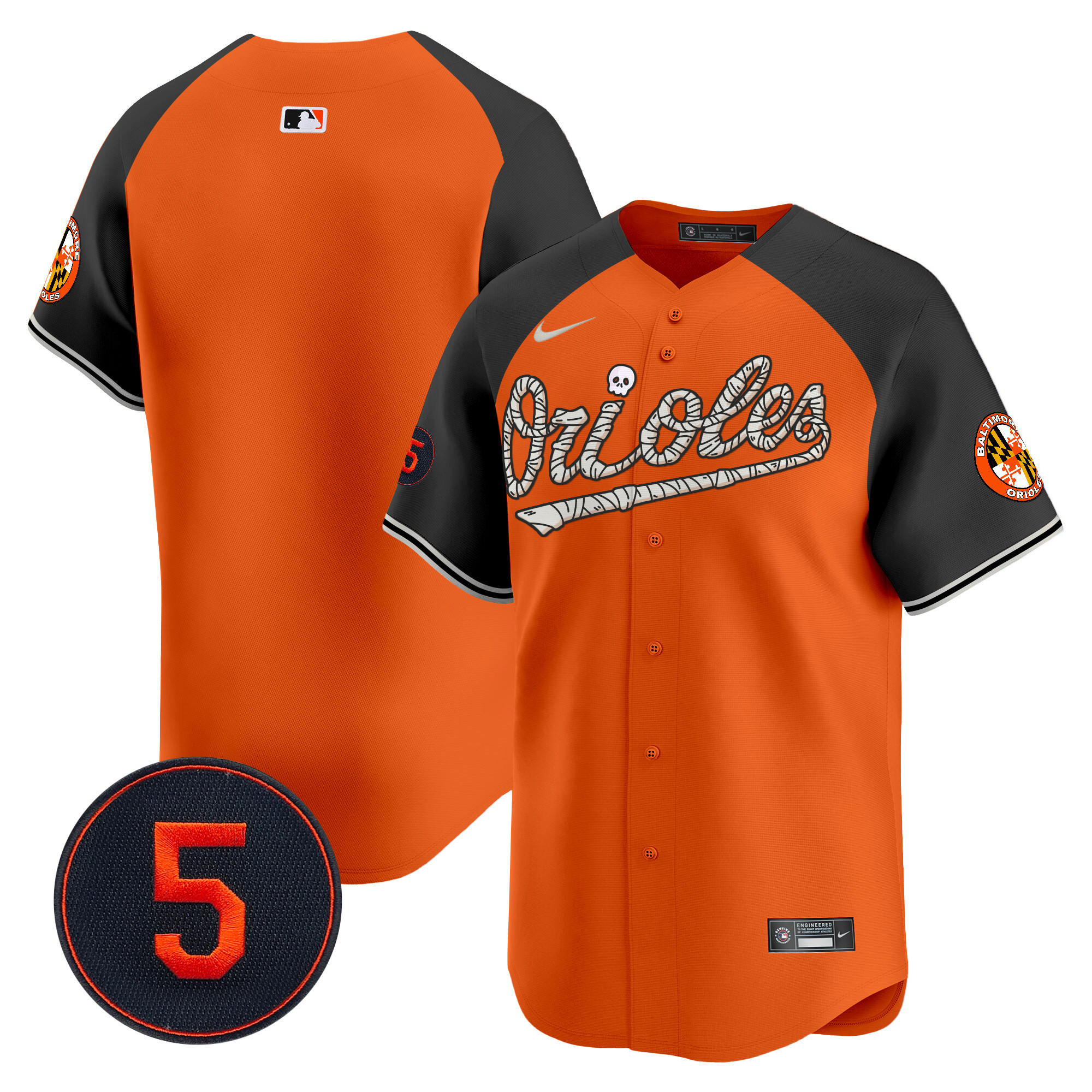 Men's Baltimore Orioles Halloween Vapor Premier Limited Alternate Jersey - All Stitched