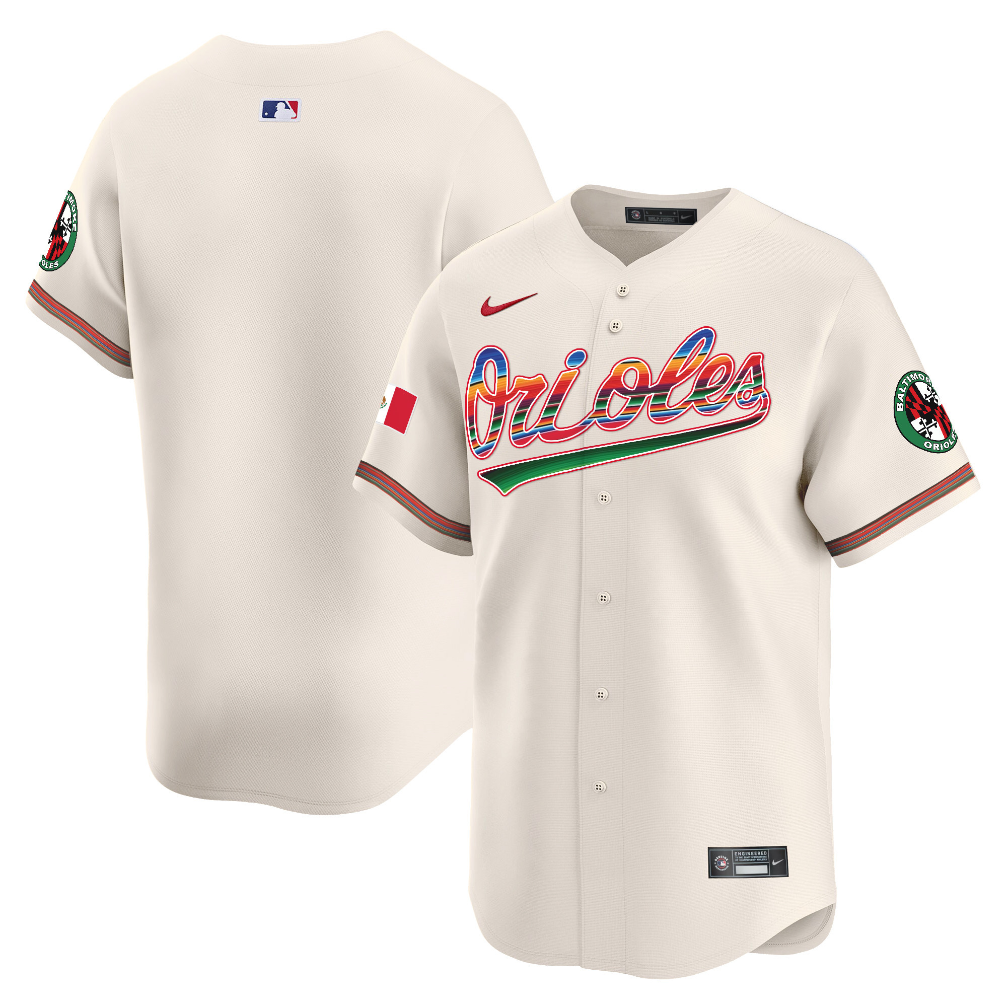 Men's Baltimore Orioles Mexico Vapor Premier Limited Cream Jersey - All Stitched