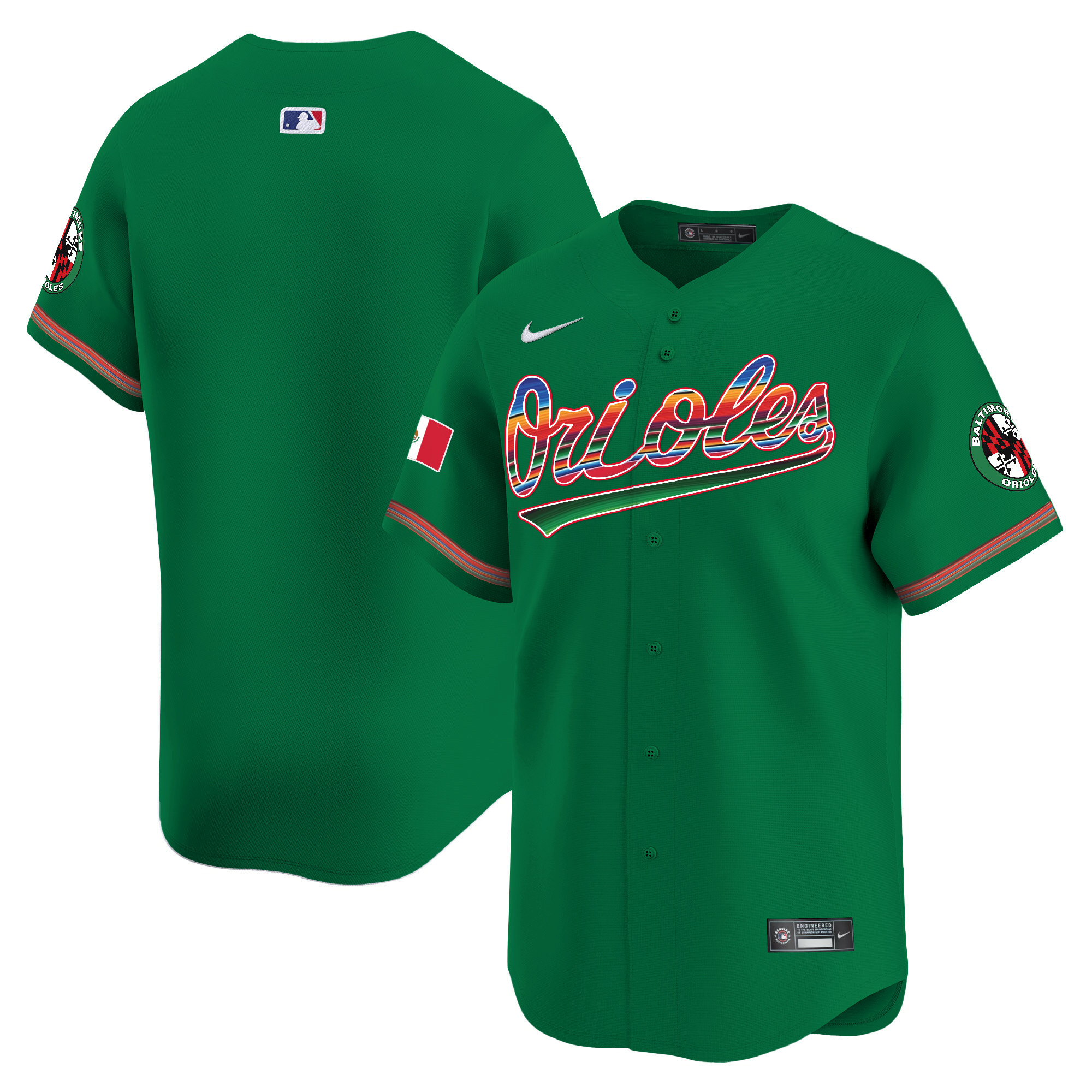 Men's Baltimore Orioles Mexico Vapor Premier Limited Green Jersey - All Stitched