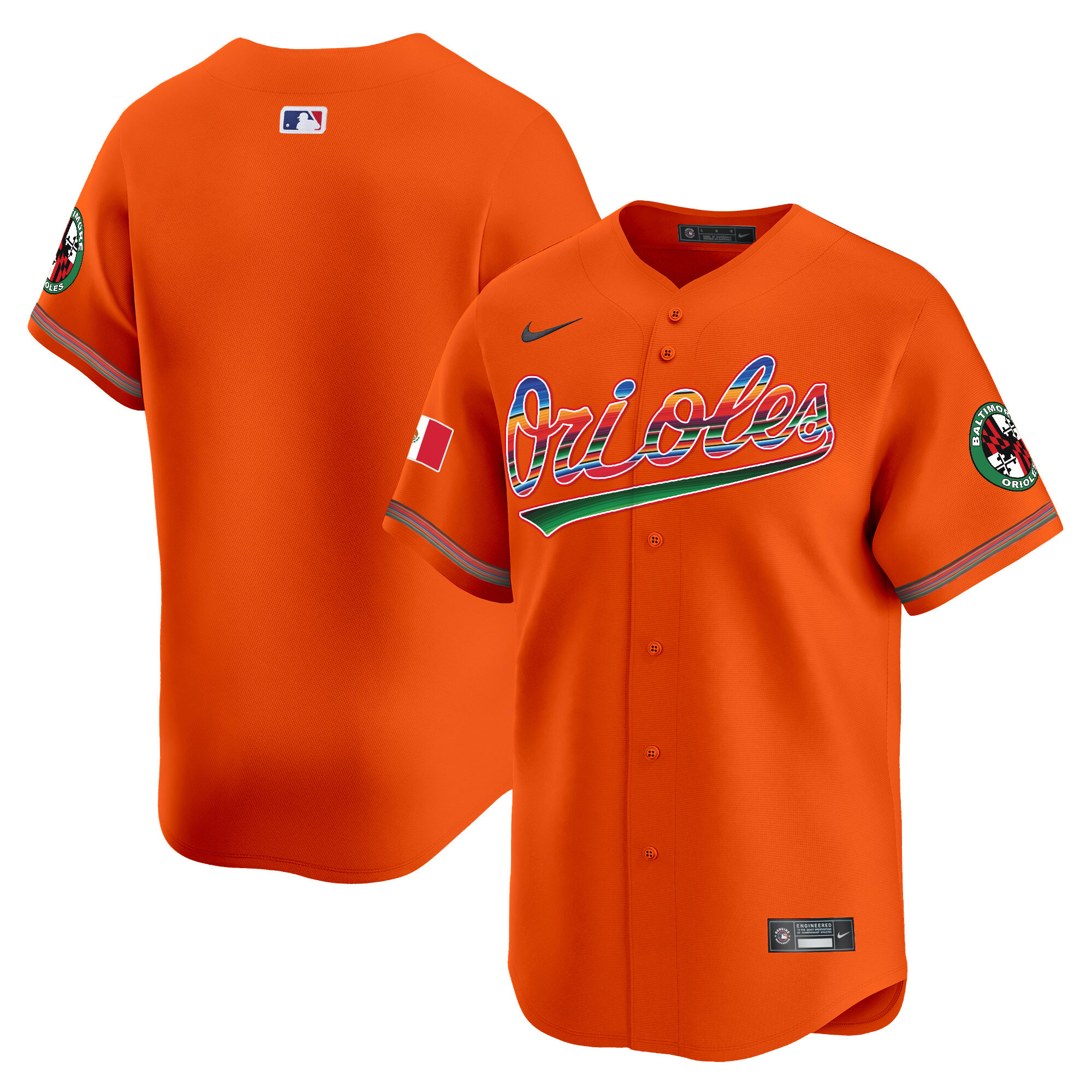 Men's Baltimore Orioles Mexico Vapor Premier Limited Orange Jersey - All Stitched