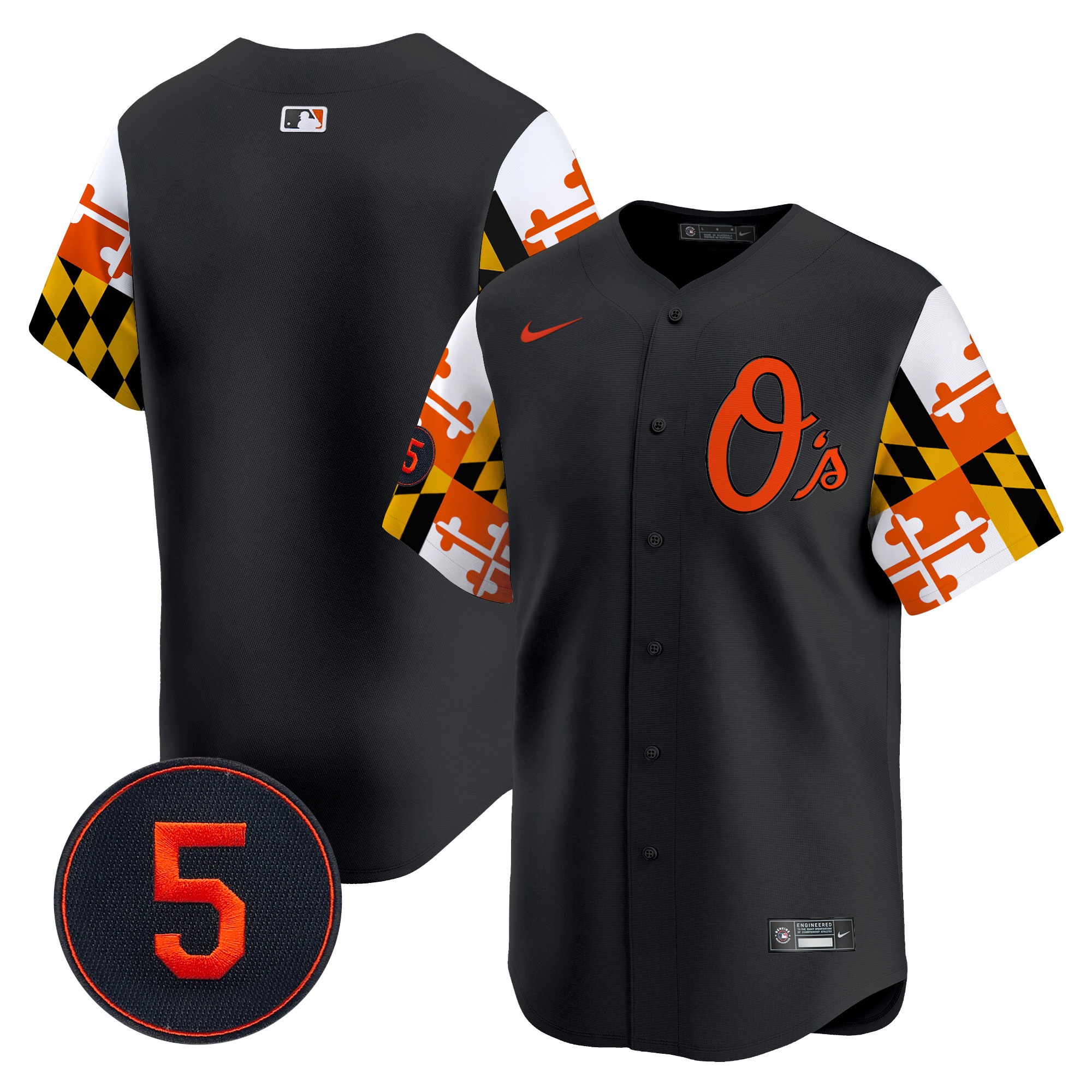Men's Baltimore Orioles Robinson Patch Vapor Premier Limited Black Jersey V5 - All Stitched
