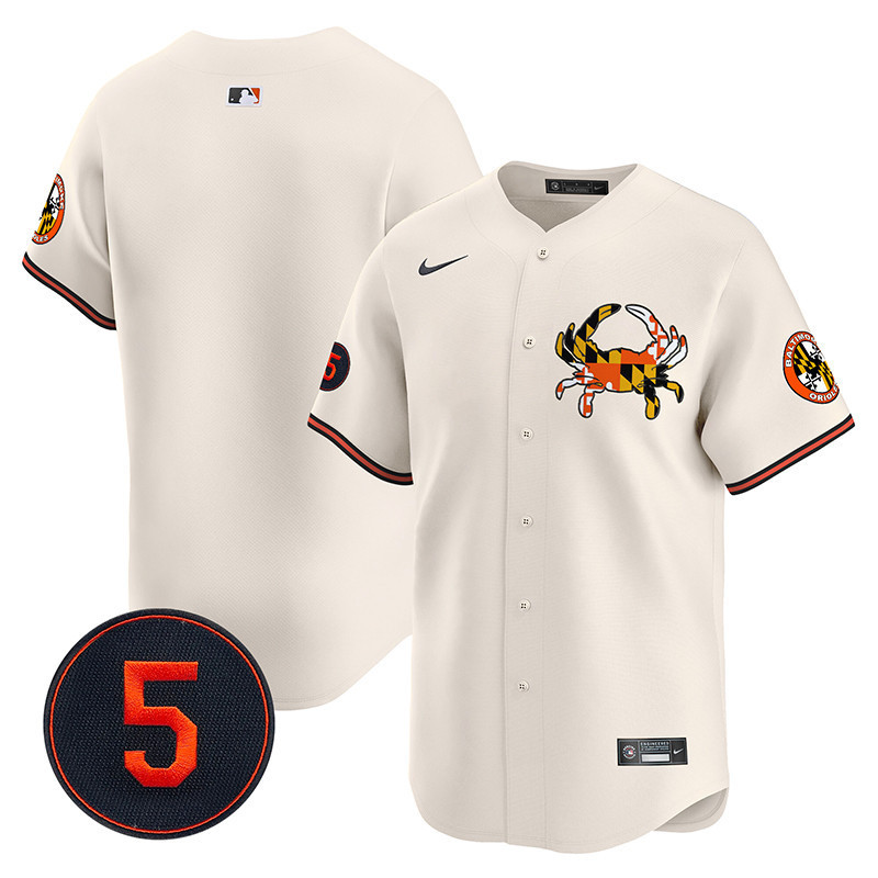 Men's Baltimore Orioles Robinson Patch Vapor Premier Limited Cream Jersey V3 - All Stitched