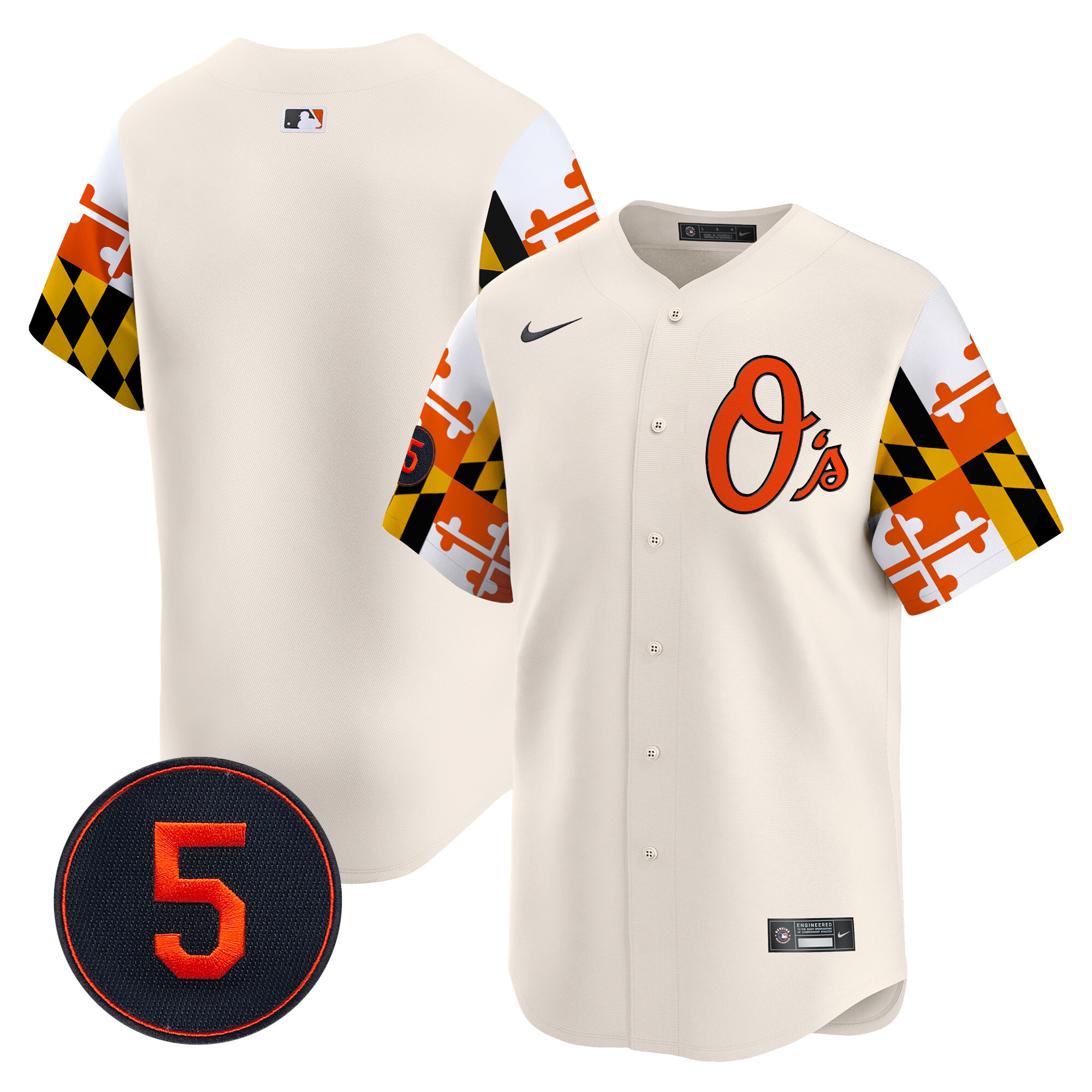 Men's Baltimore Orioles Robinson Patch Vapor Premier Limited Cream Jersey V5 - All Stitched