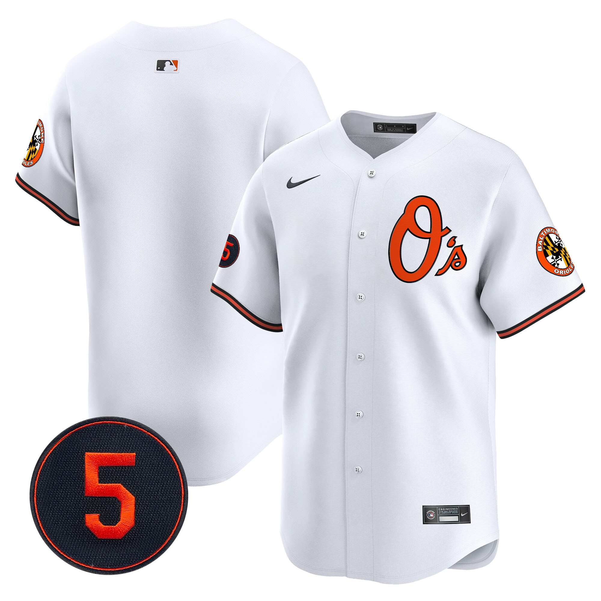 Men's Baltimore Orioles Robinson Patch Vapor Premier Limited White Jersey V4 - All Stitched