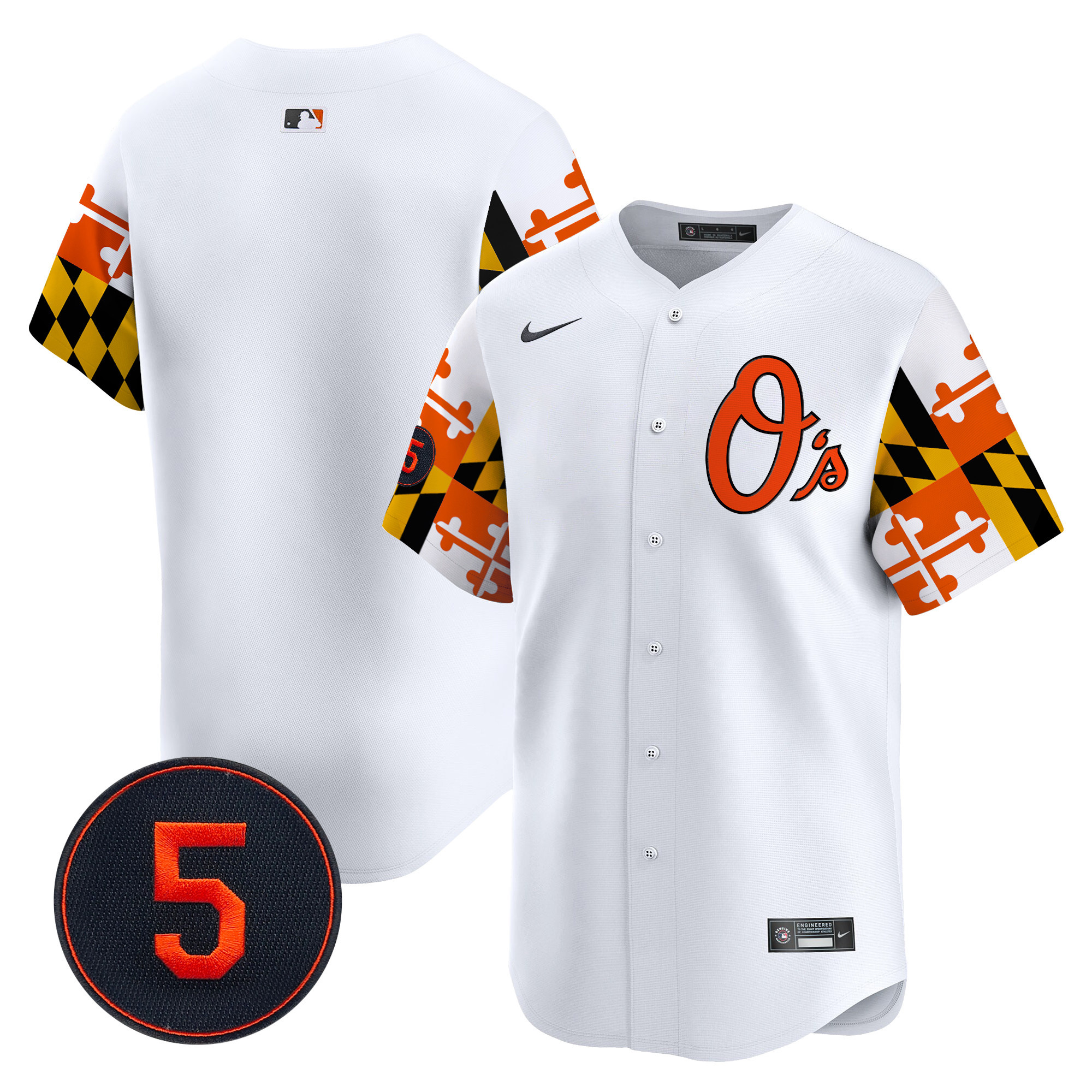 Men's Baltimore Orioles Robinson Patch Vapor Premier Limited White Jersey V5 - All Stitched