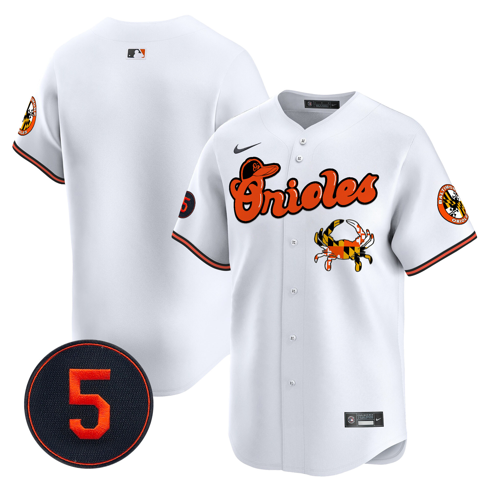 Men's Baltimore Orioles Robinson Patch Vapor Premier Limited White Jersey V6 - All Stitched