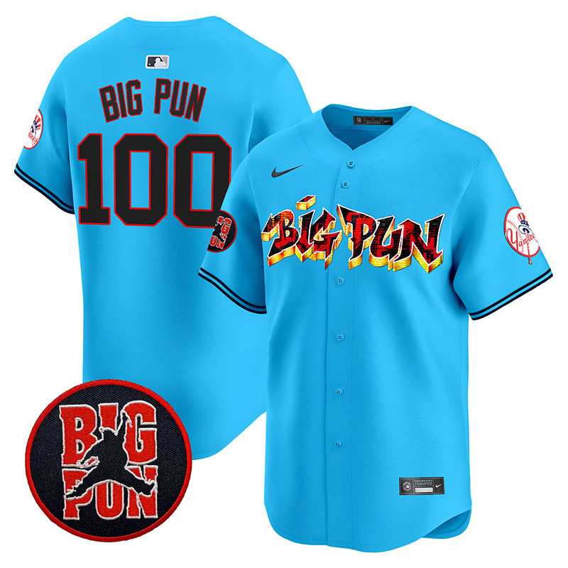 Men's Big Pun New York Yankees Big Pun Vapor Premier Limited Light Blue Jersey - All Stitched