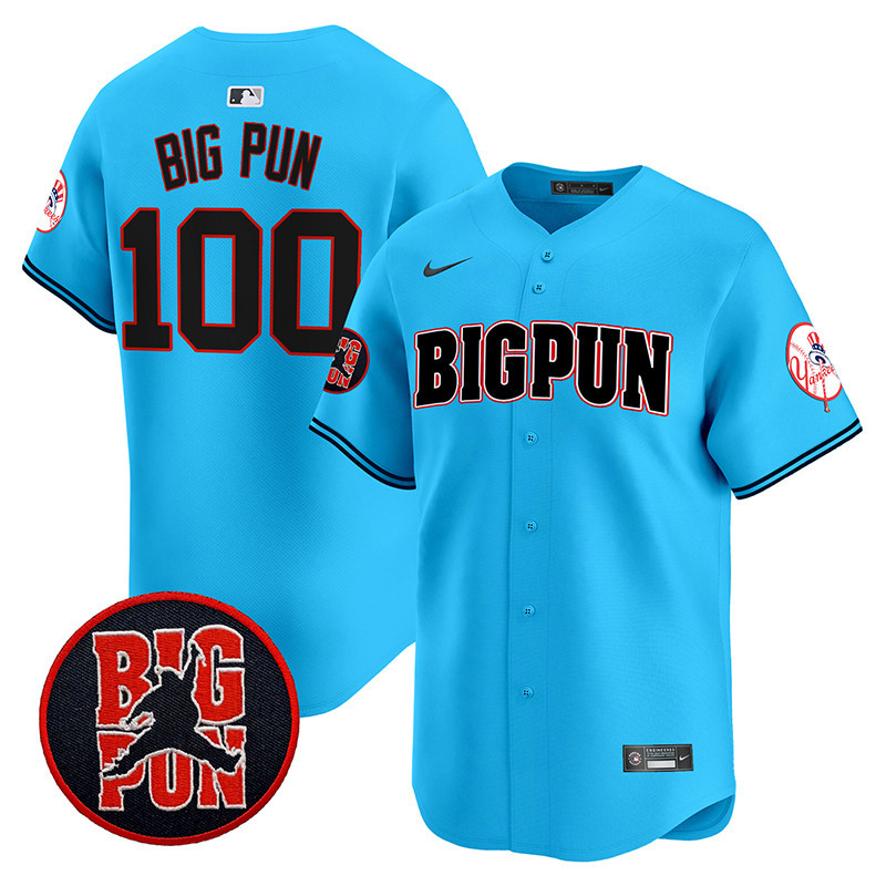 Men's Big Pun New York Yankees Big Pun Vapor Premier Limited Light Blue Jersey V2 - All Stitched