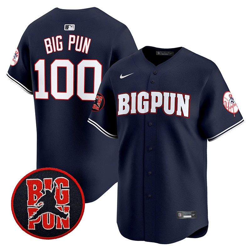 Men's Big Pun New York Yankees Big Pun Vapor Premier Limited Navy Jersey V2 - All Stitched