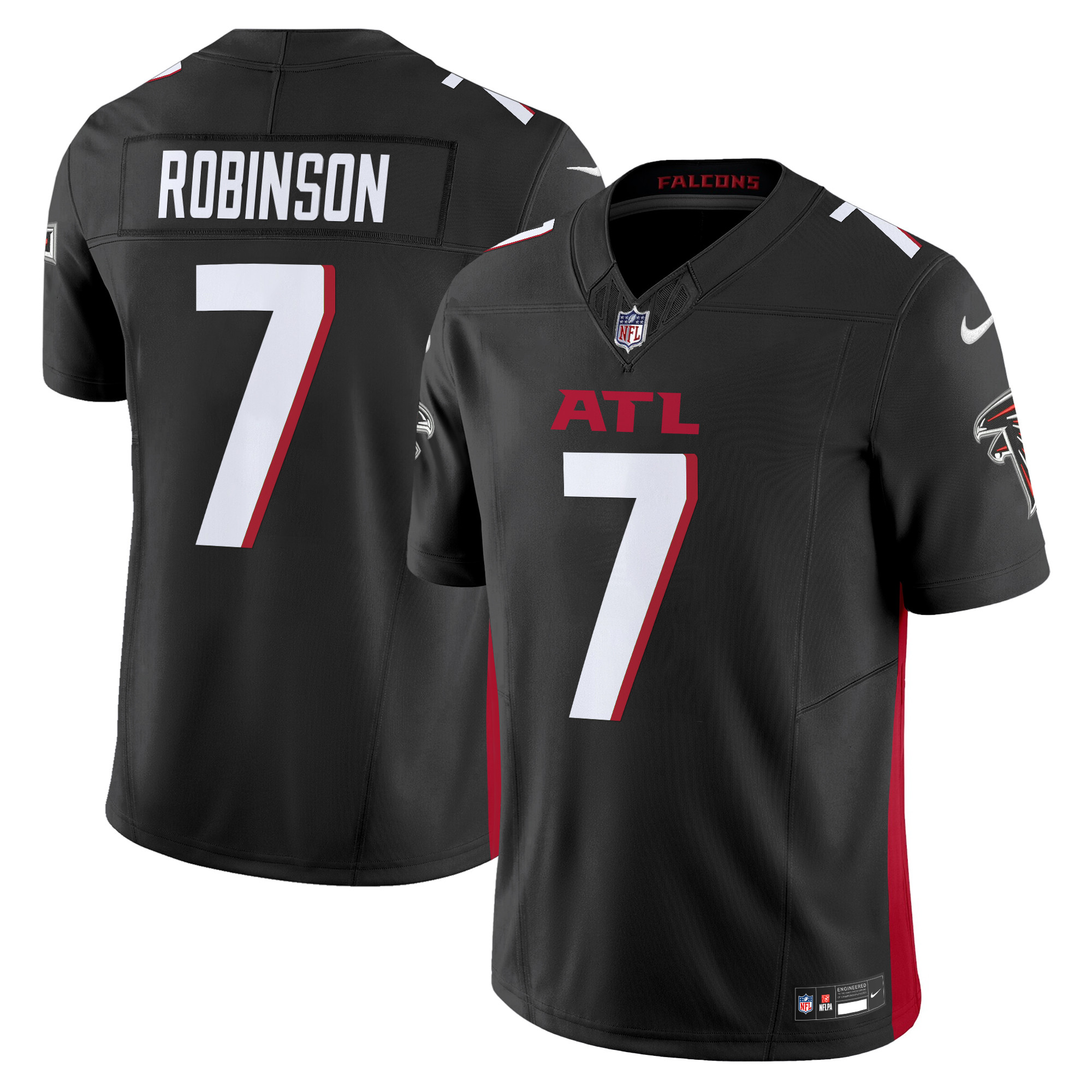 Men's Bijan Robinson Atlanta Falcons 2024 Vapor Limited Black Jersey - All Stitched