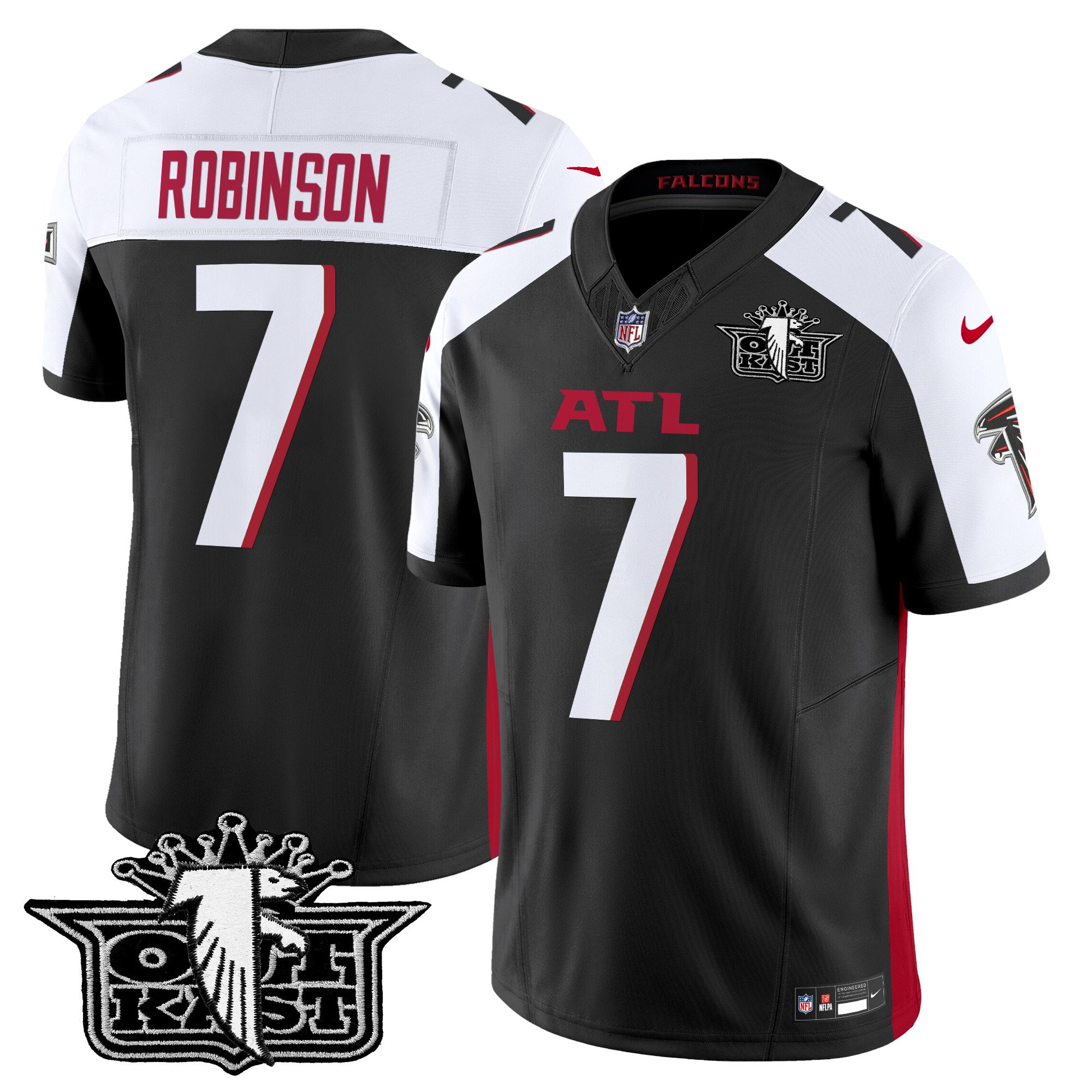 Men's Bijan Robinson Outkast x Atlanta Falcons 2024 Vapor Limited Black Alternate Jersey - All Stitched
