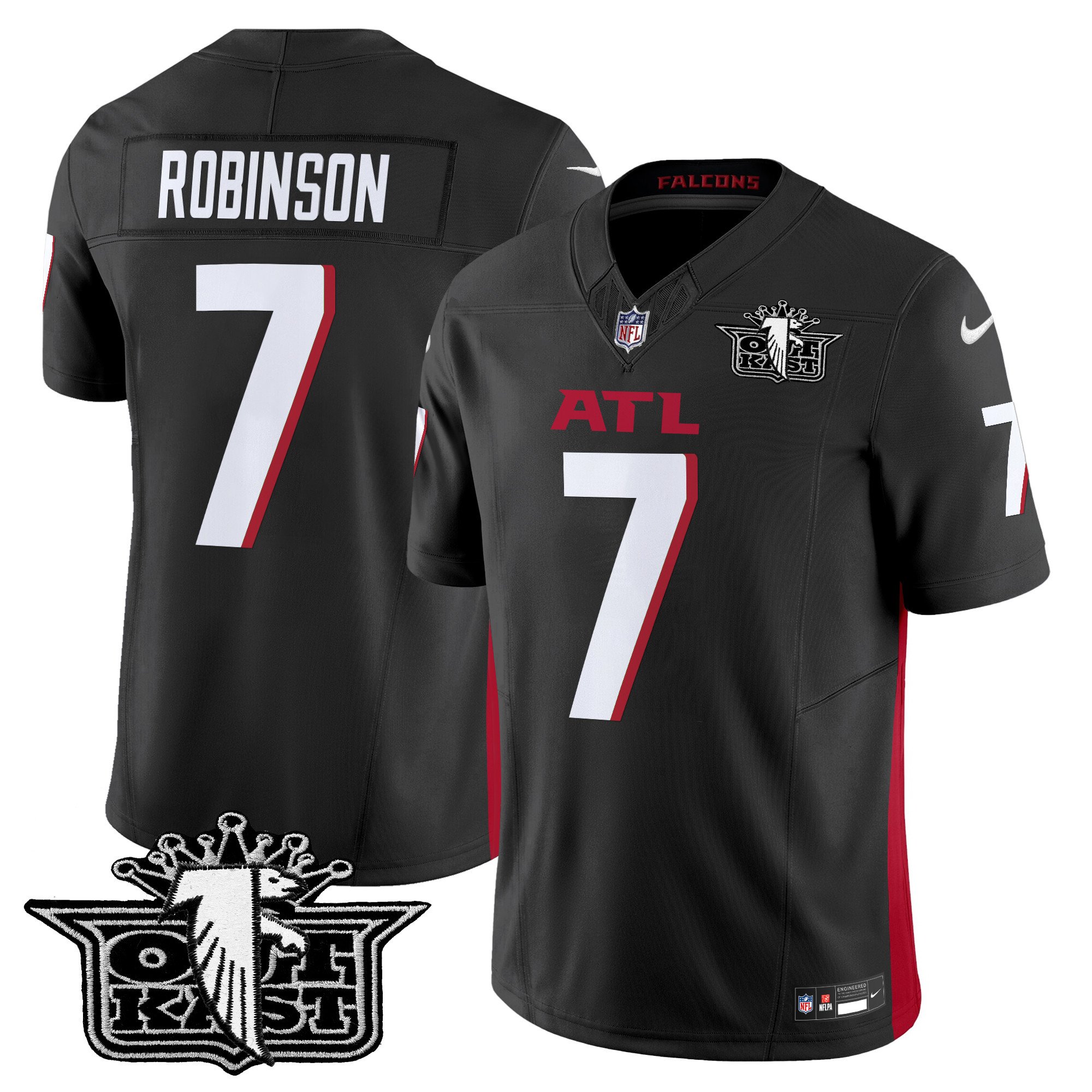 Men's Bijan Robinson Outkast x Atlanta Falcons 2024 Vapor Limited Black Jersey - All Stitched