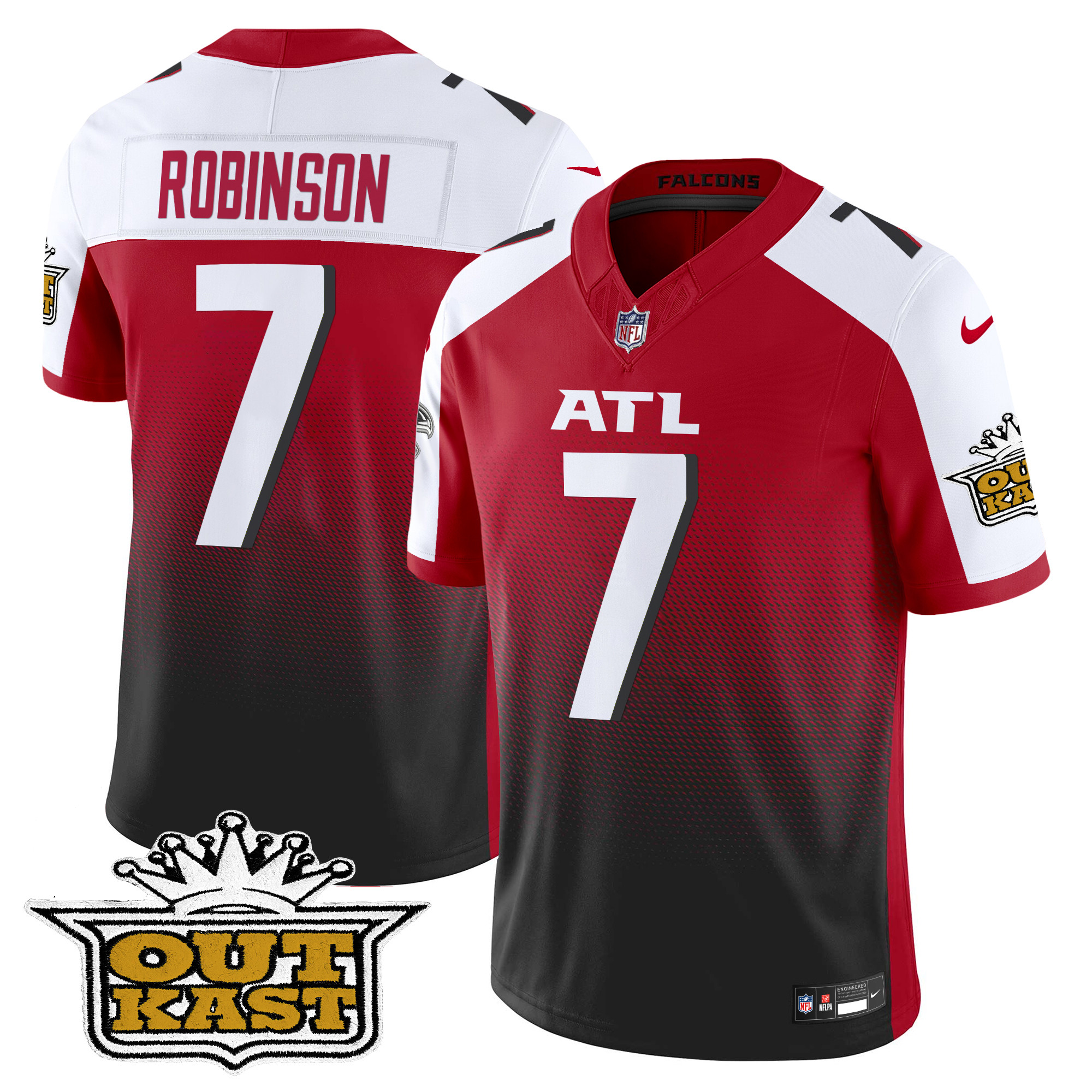 Men's Bijan Robinson Outkast x Atlanta Falcons 2024 Vapor Limited Red Alternate Jersey - All Stitched