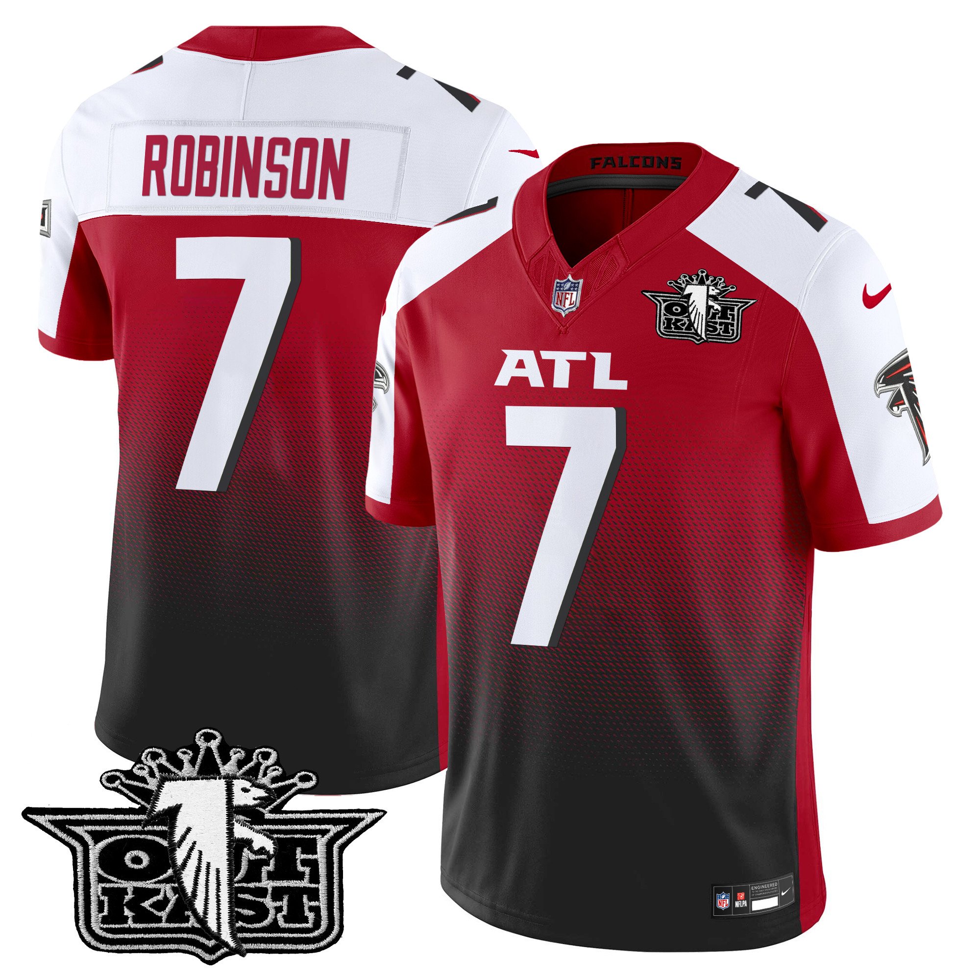 Men's Bijan Robinson Outkast x Atlanta Falcons 2024 Vapor Limited Red Alternate Jersey - All Stitched