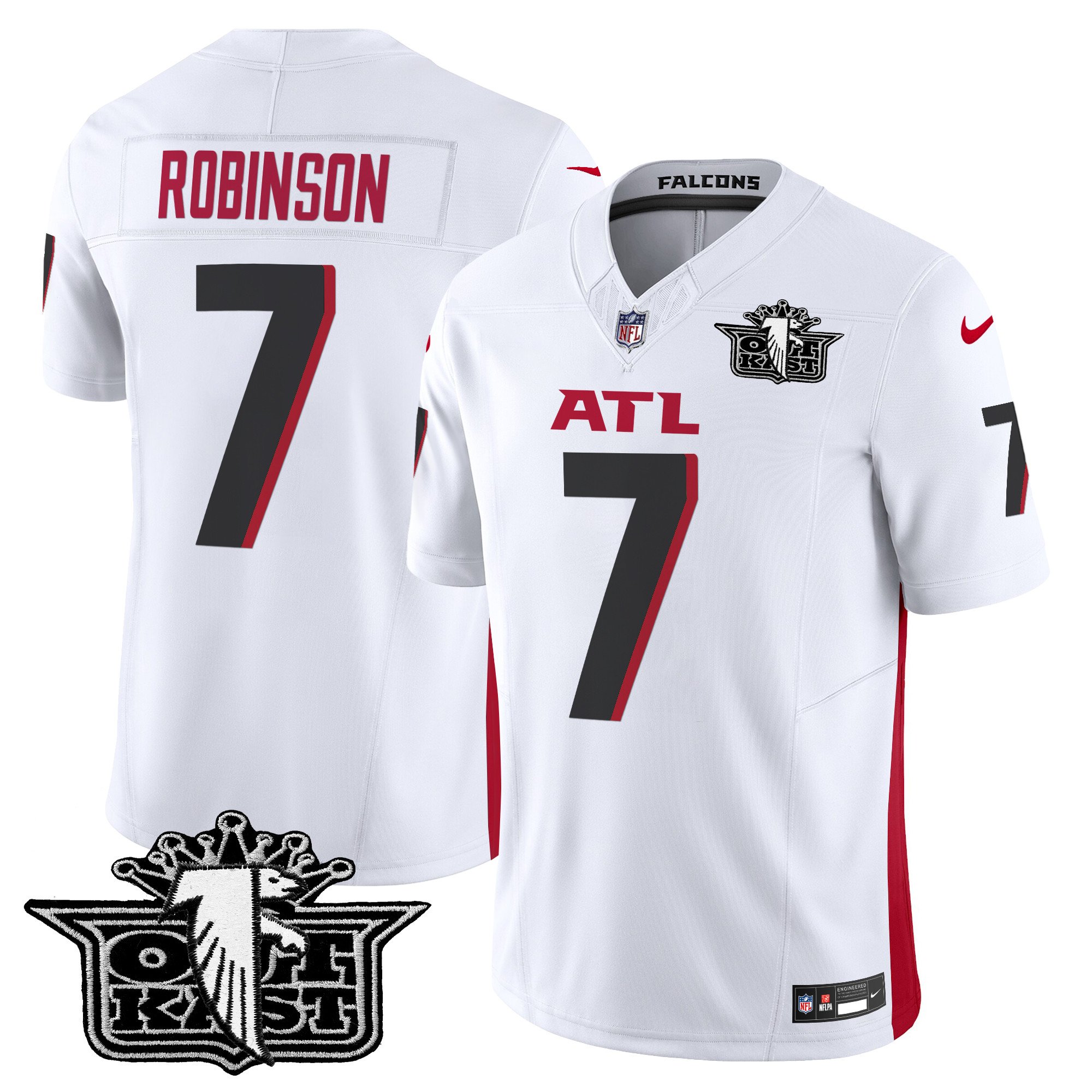 Men's Bijan Robinson Outkast x Atlanta Falcons 2024 Vapor Limited White Jersey - All Stitched