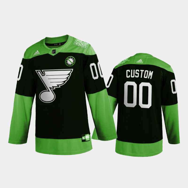 Men's Blues Custom #00 Health Covid-19 Fight Green Jersey
