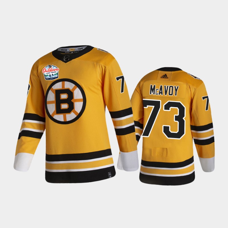Men's Boston Bruins Charlie McAvoy #73 2021 Lake Tahoe Gold Patch Jersey