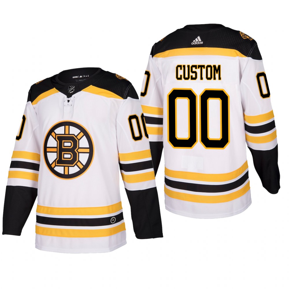 Men's Boston Bruins Custom #00 Away White Fanatics Branded Player Cheap Jersey