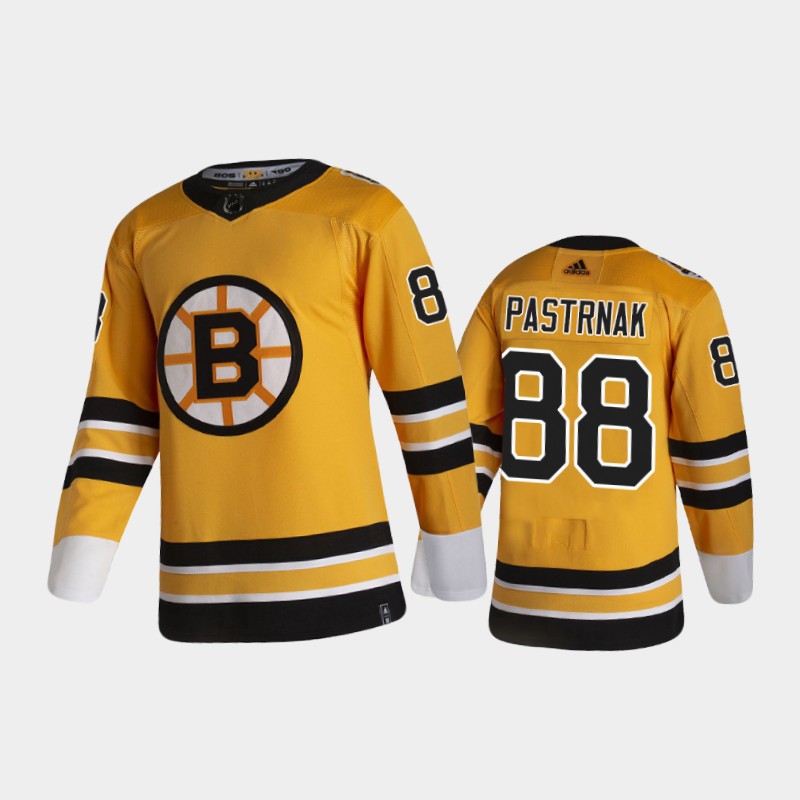 Men's Boston Bruins David Pastrnak #88 Reverse Retro 2020-21 Gold Special Edition Pro Jersey