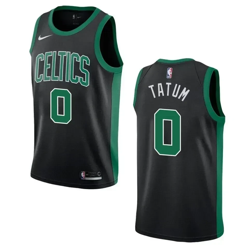 Men’s Boston Celtics 0 Jayson Tatum Statement Swingman Jersey – Black
