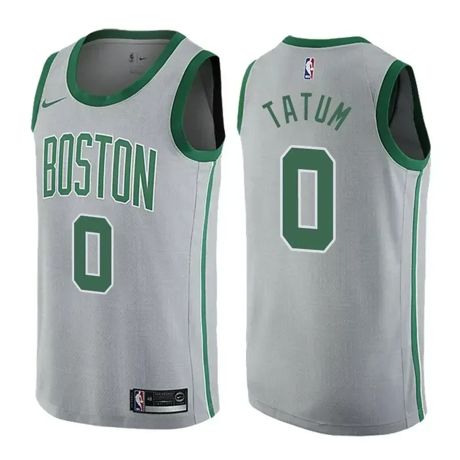 Men’s Boston Celtics Male Jayson Tatum 0 City Edition Gray Jersey
