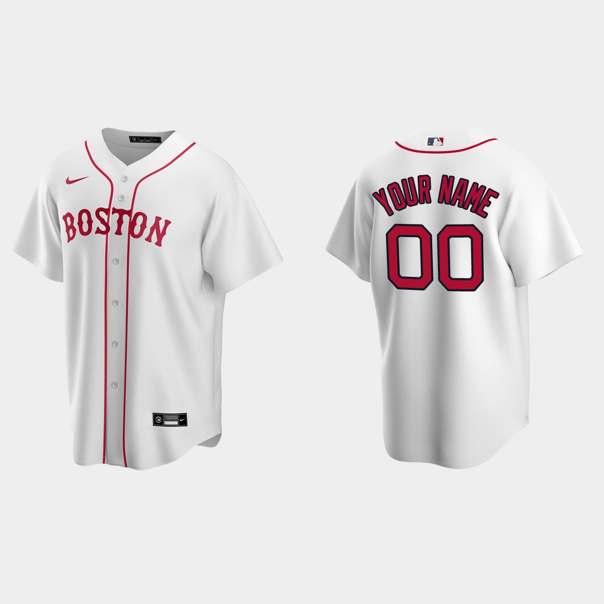 Men's Boston Red Sox White Alternate Custom Jersey
