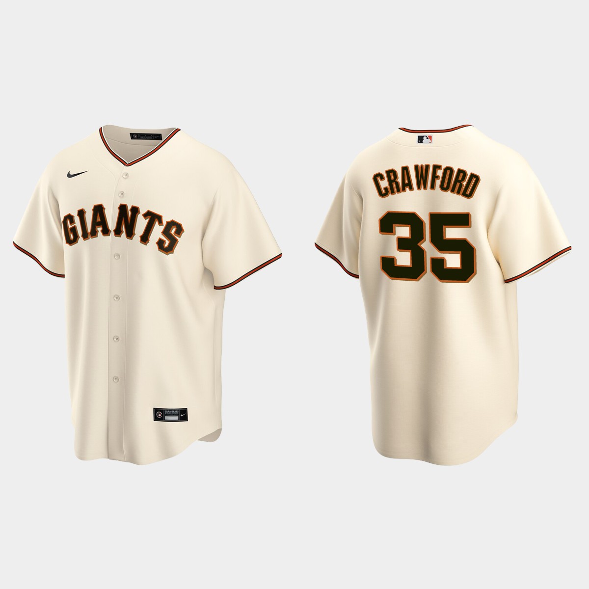 Men's Brandon Crawford #35 San Francisco Giants Home Jersey - Cream