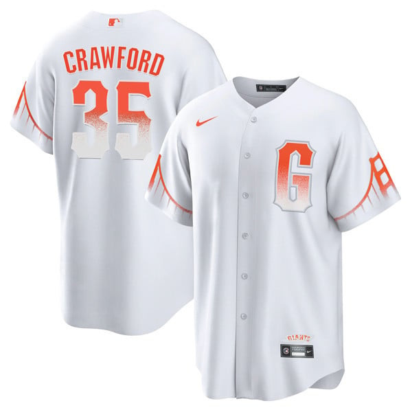 Men's Brandon Crawford San Francisco Giants Gold & City Connect Cool White Jersey - All Stitched