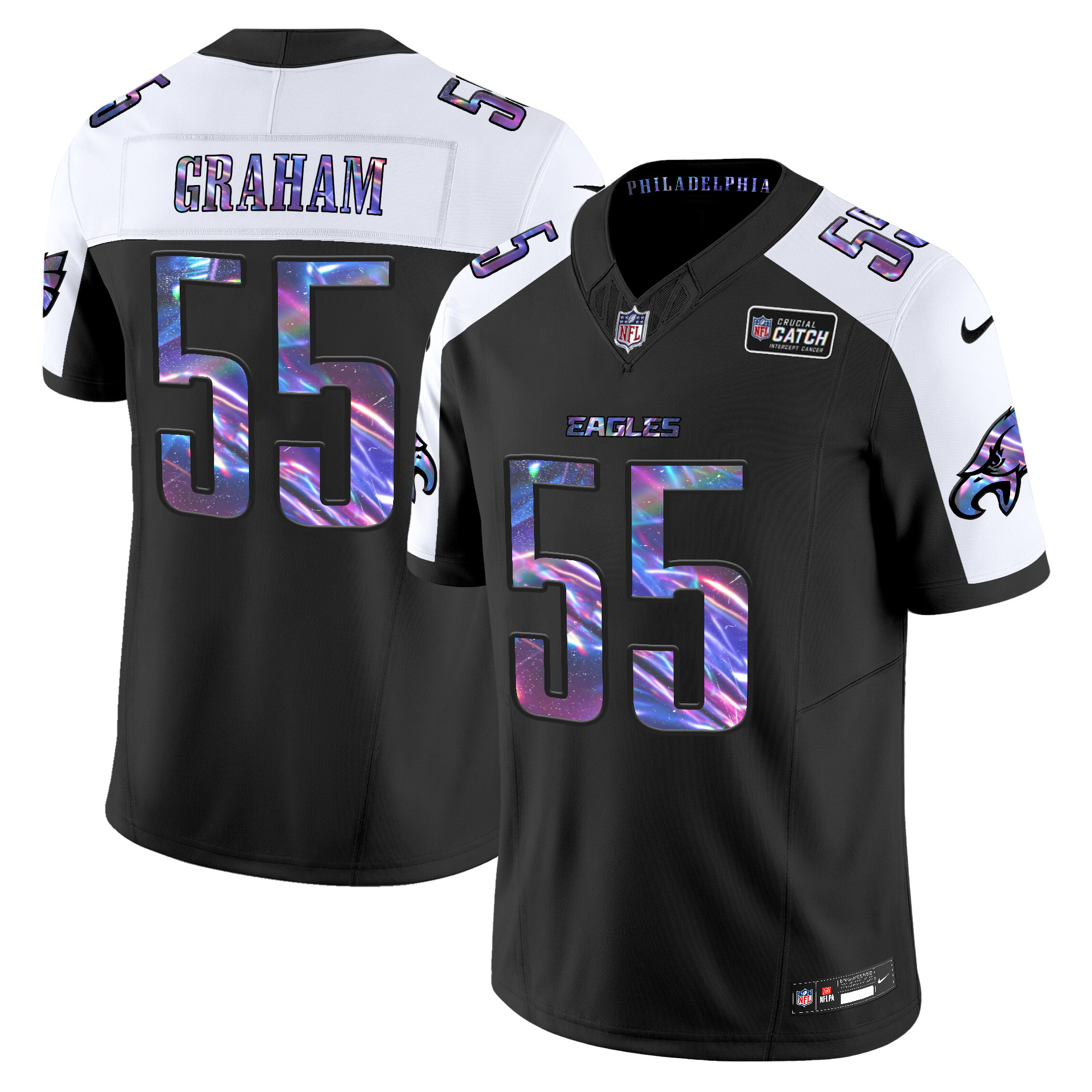 Men's Brandon Graham Philadelphia Eagles 2024 Crucial Catch Vapor Limited Black Alternate Jersey - All Stitched