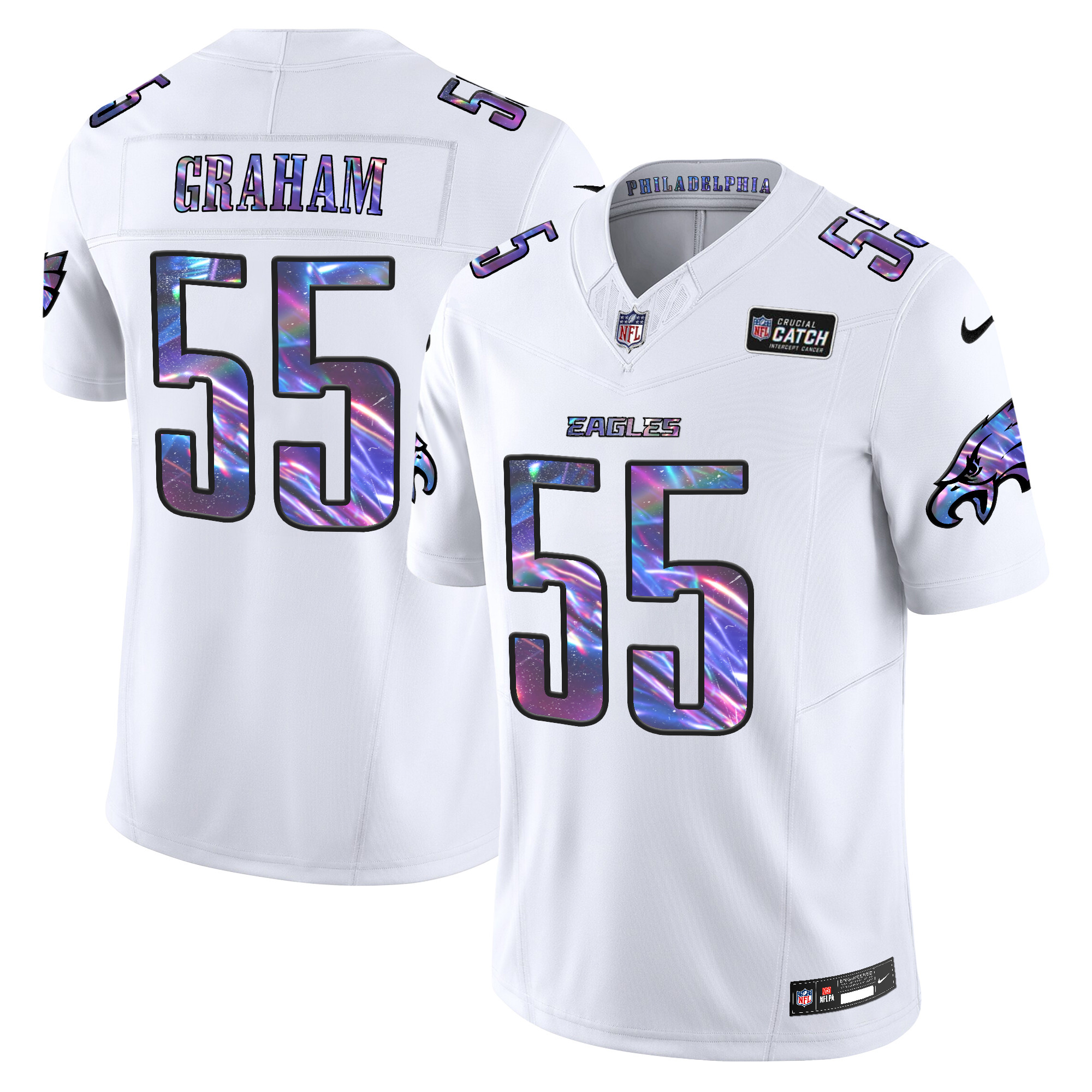 Men's Brandon Graham Philadelphia Eagles 2024 Crucial Catch Vapor Limited White Jersey - All Stitched