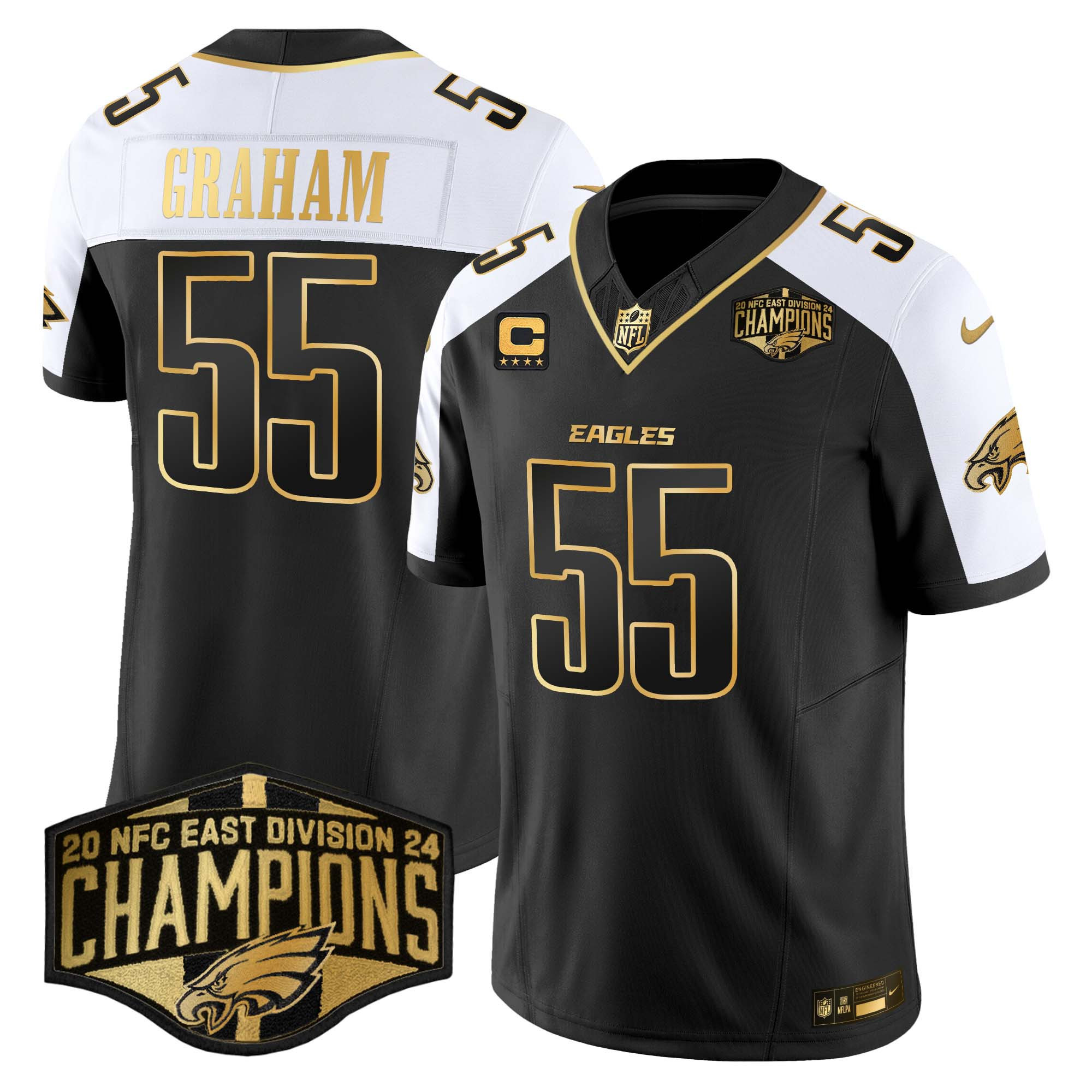 Men's Brandon Graham Philadelphia Eagles 2024 NFC East Division Champions Gold Vapor Limited Alternate Jersey - All Stitched