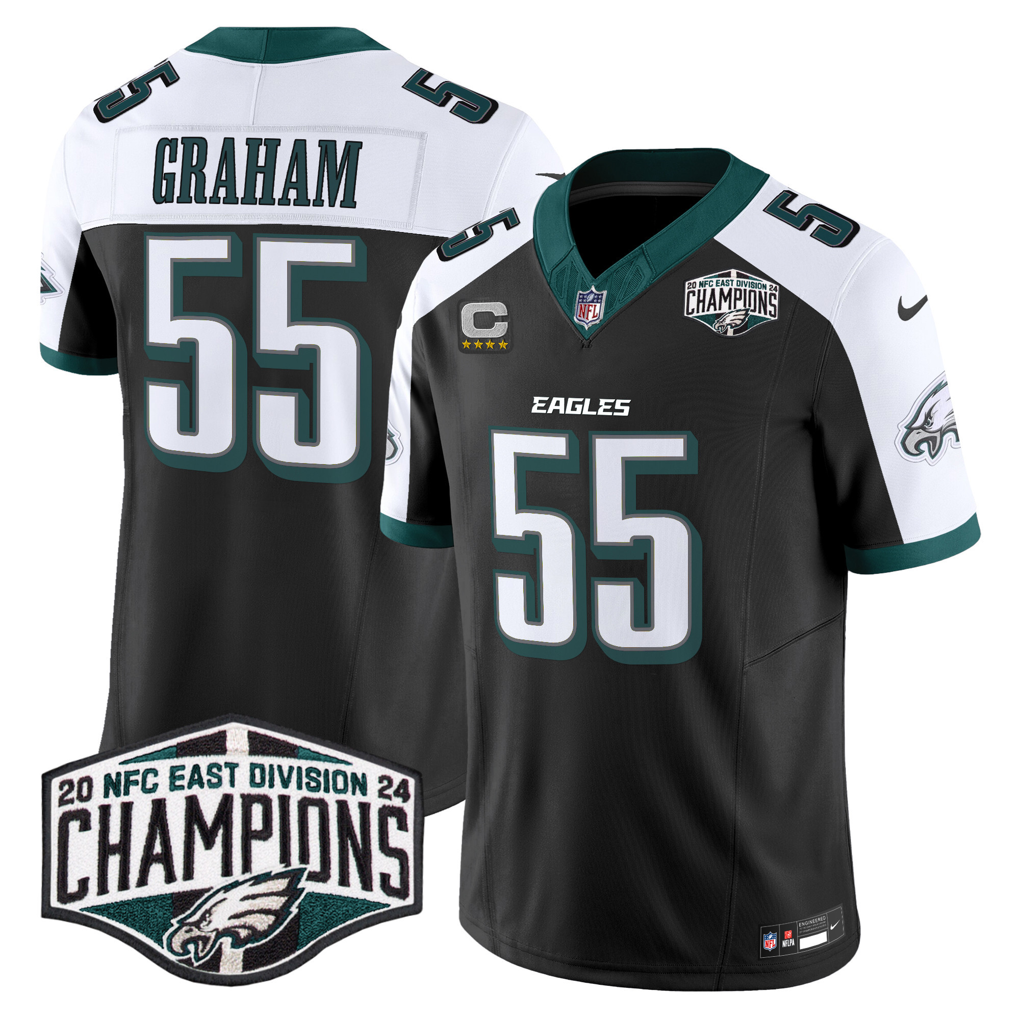 Men's Brandon Graham Philadelphia Eagles 2024 NFC East Division Champions Vapor Limited Black Alternate Jersey - All Stitched