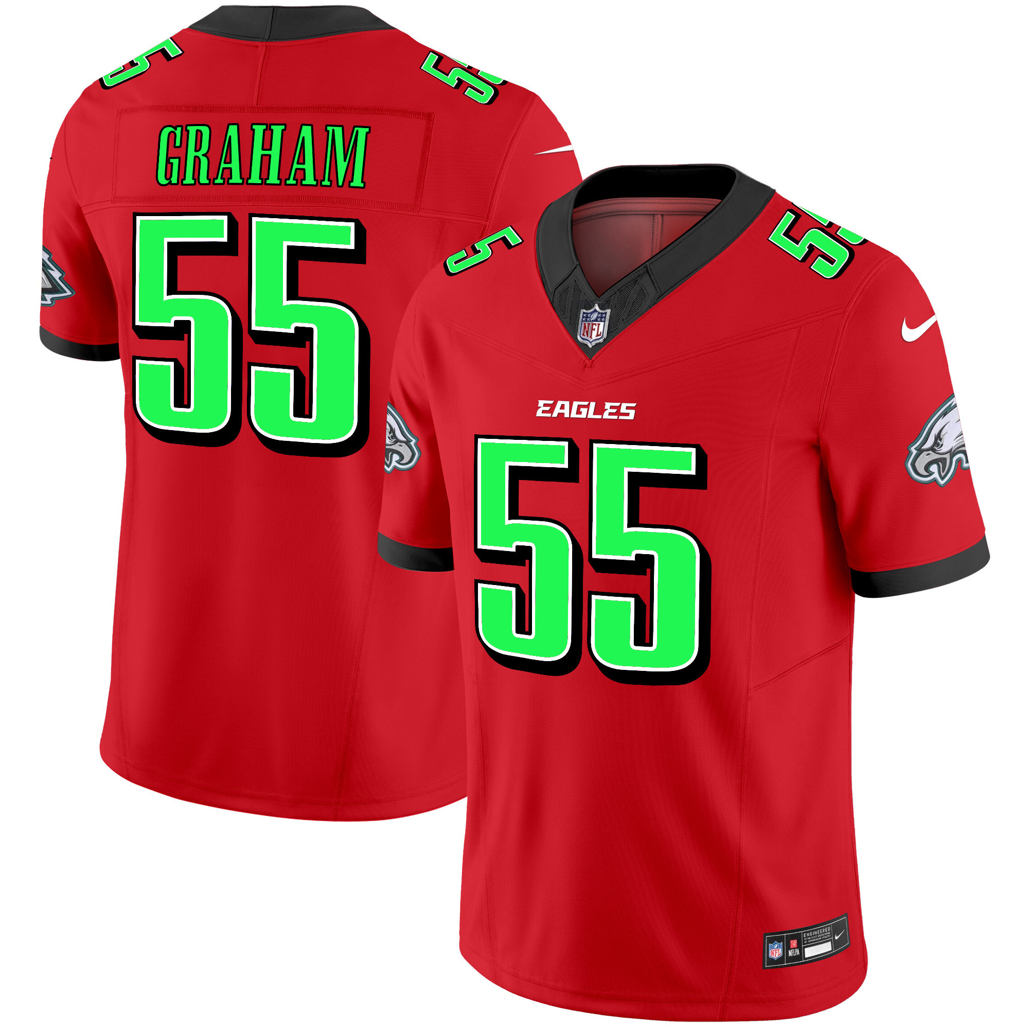 Men's Brandon Graham Philadelphia Eagles 2024 Practice Vapor Limited Red Jersey - All Stitched